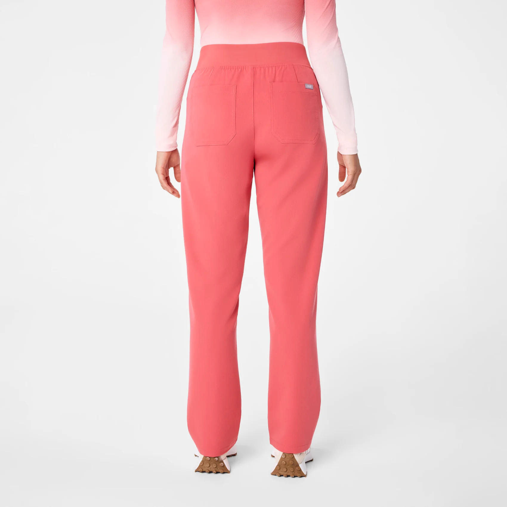 women's Pulmonary Pink High Waisted Livingston - Petite Basic Scrub Pant™ - Image 4