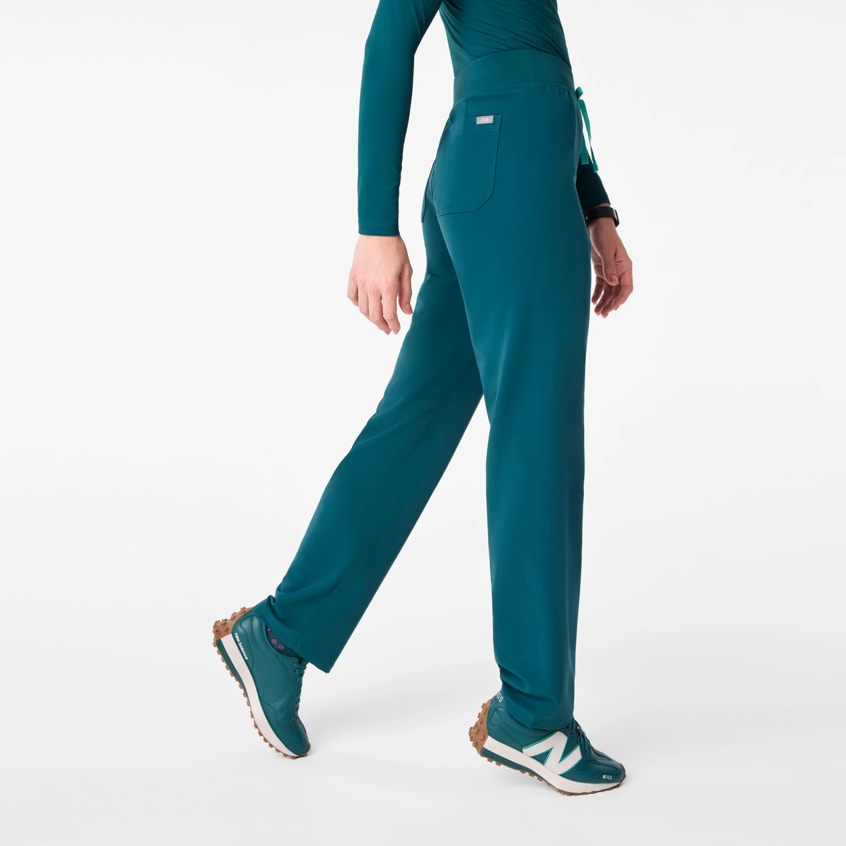 women's Caribbean Blue High Waisted Livingston - Tall Basic Scrub Pant™ - Image 3
