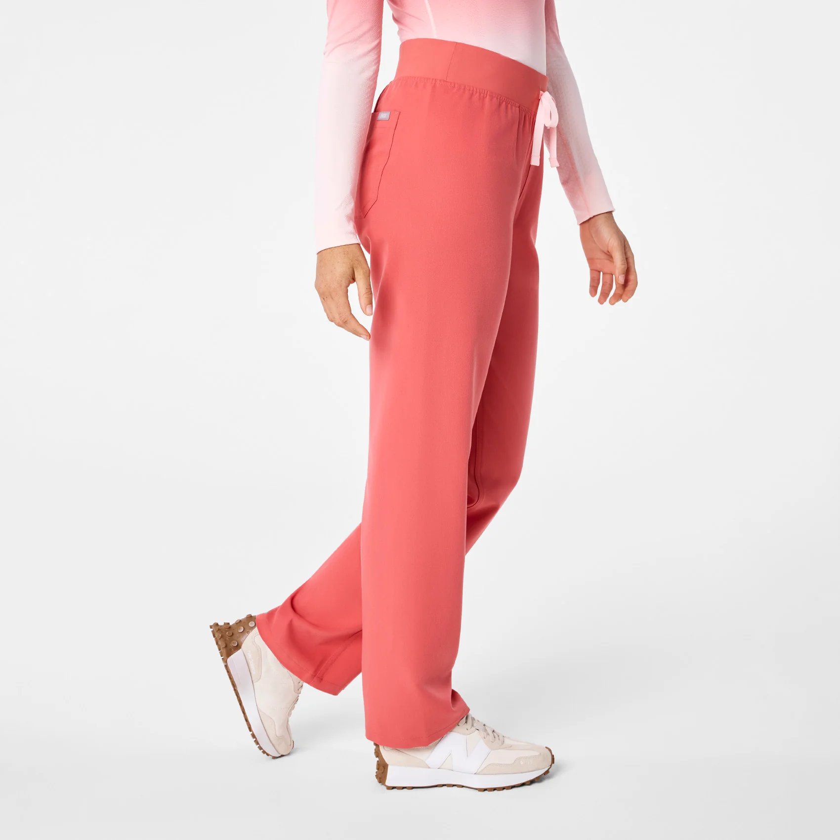 women's Pulmonary Pink High Waisted Livingston - Tall Basic Scrub Pant™ - Image 3