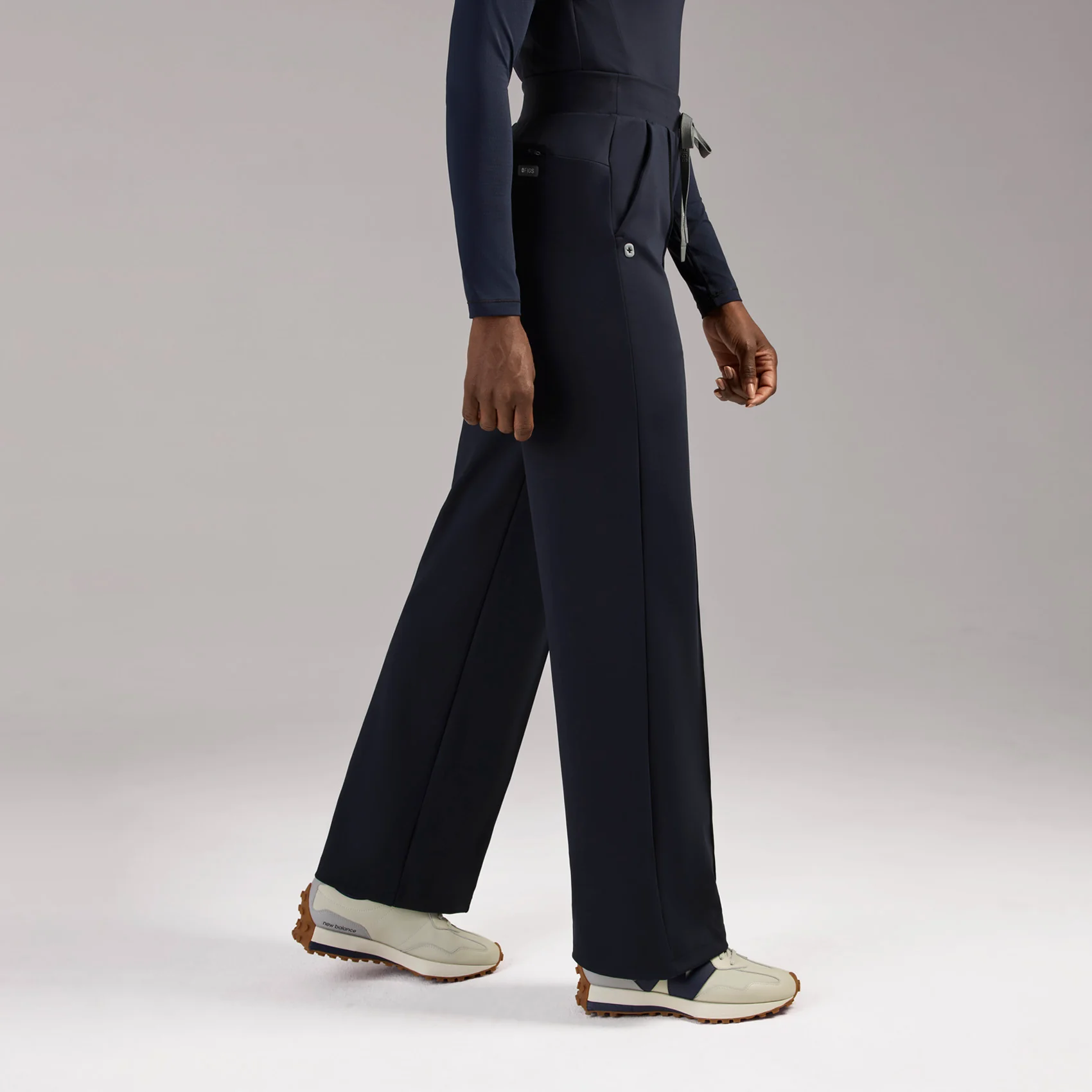 women's Navy High Waisted Piedra FORMx™ Straight Leg - Tall Scrub Pant - Image 3
