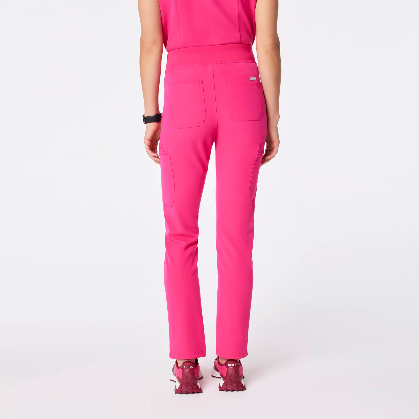 women's Shocking Pink High Waisted Yola - Tall Skinny Scrub Pant™ - Image 4