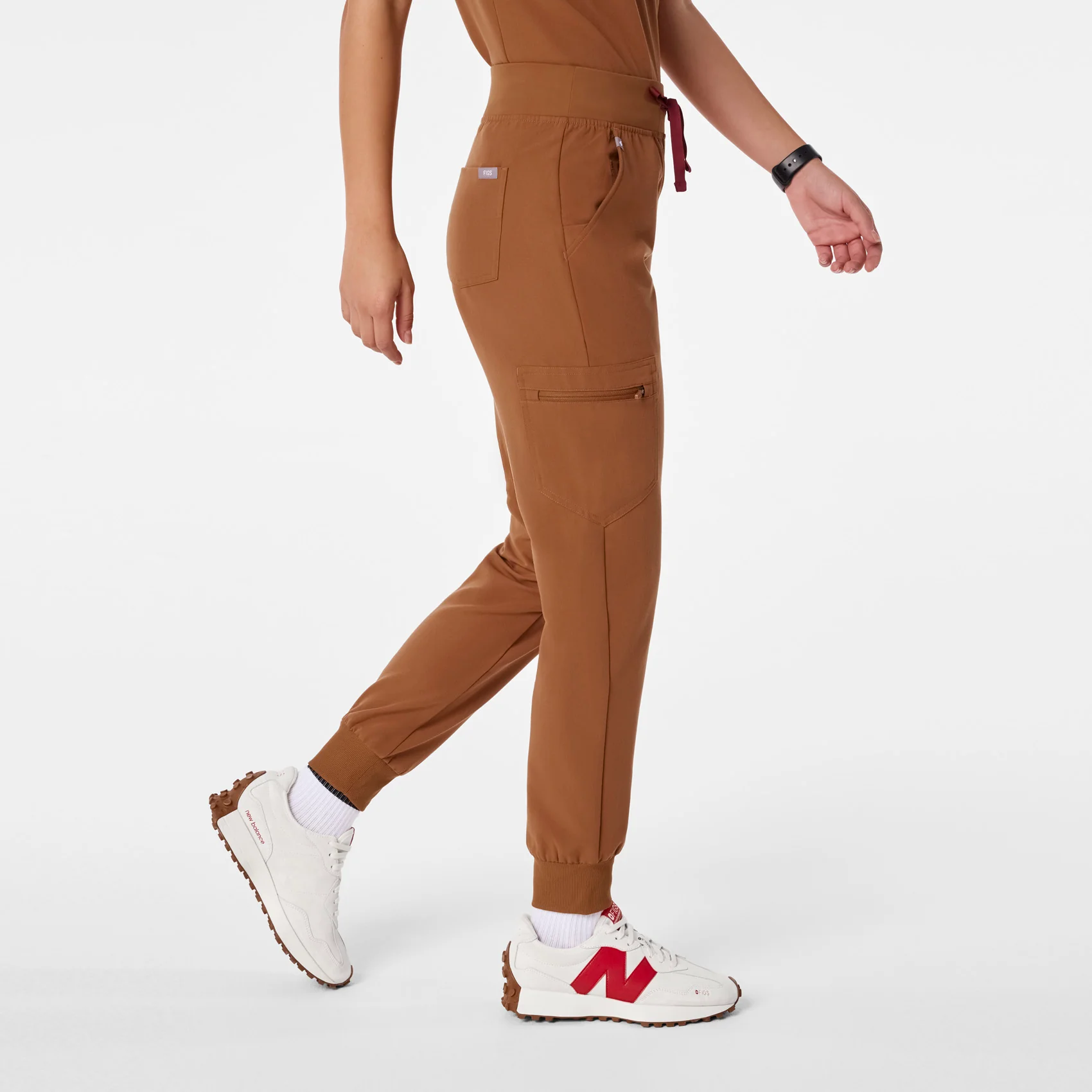 women's Mocha High Waisted Zamora - Petite Jogger Scrub Pant™ - Image 3