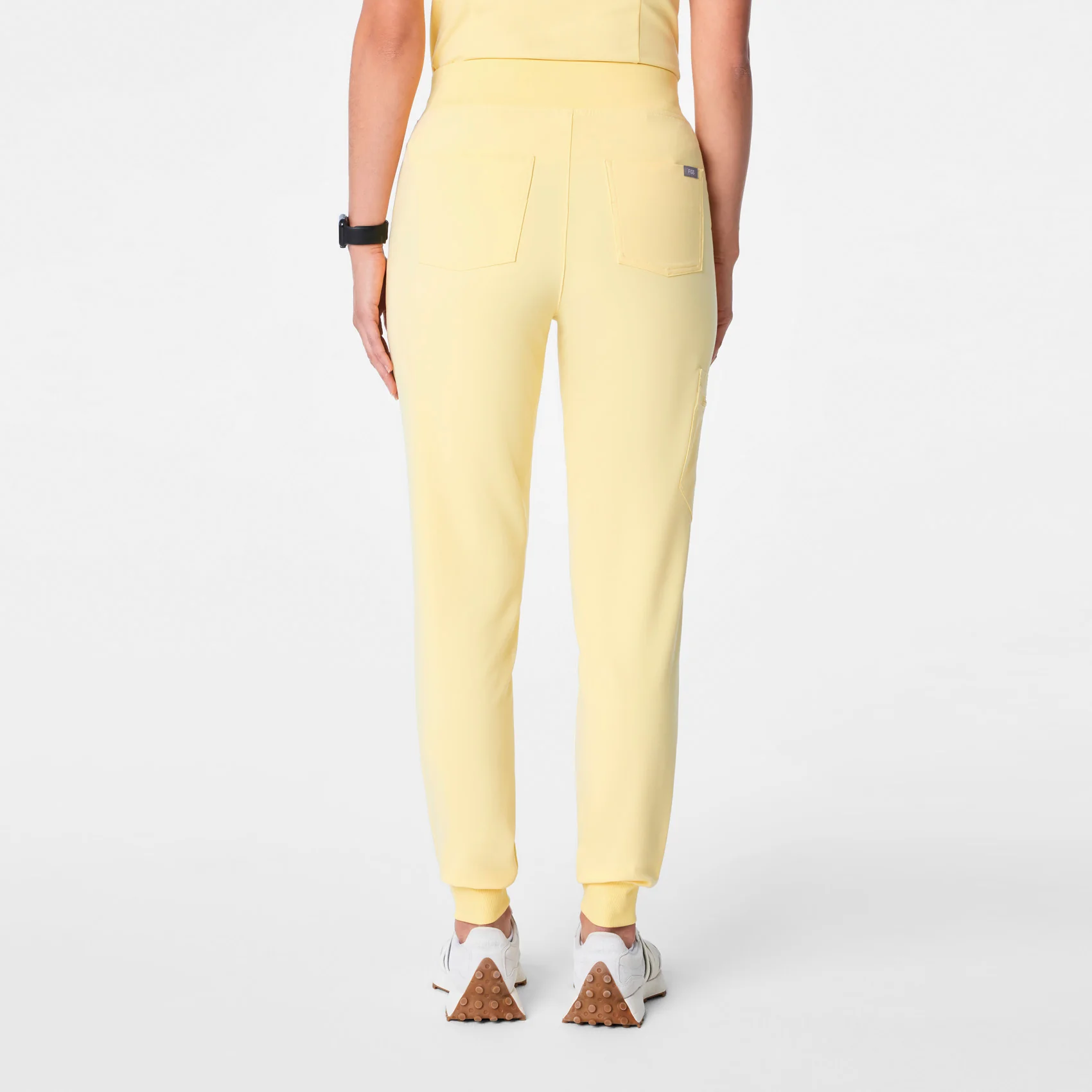 women's Butter Yellow High Waisted Zamora - Petite Jogger Scrub Pant™ - Image 4