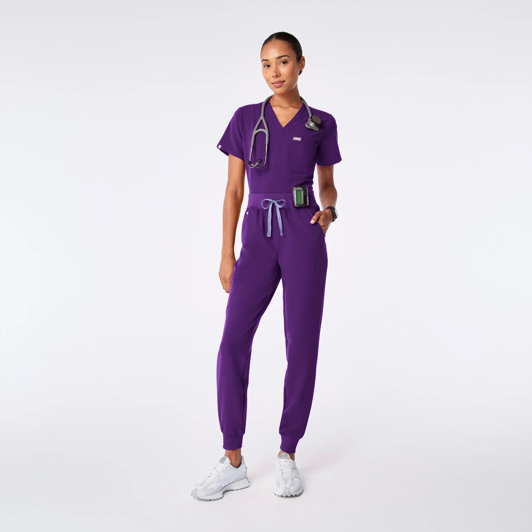 women's Digital Grape High Waisted Zamora - Jogger Scrub Pant™ - Image 2