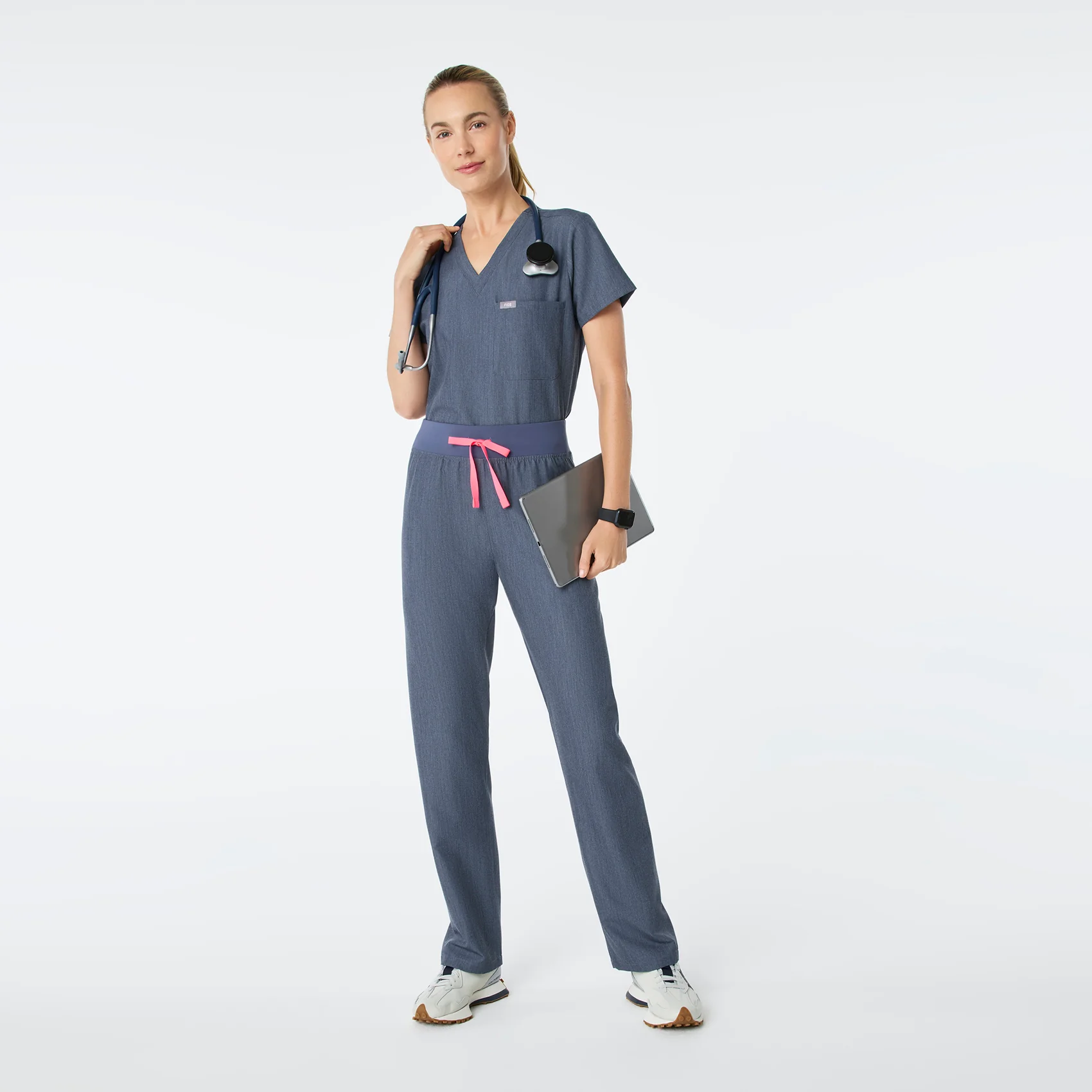 women's Heather Denim High Waisted Livingston - Basic Scrub Pant™ - Image 2