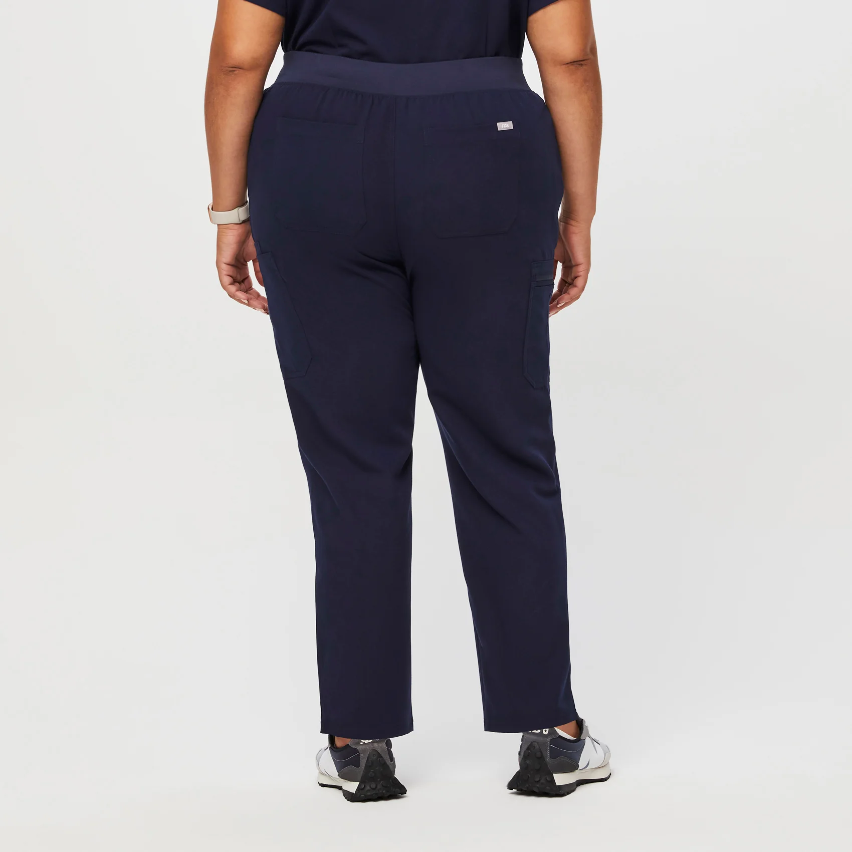 women's Navy High Waisted Yola™ - Petite Skinny Scrub Pants (3XL - 6XL) - Image 4