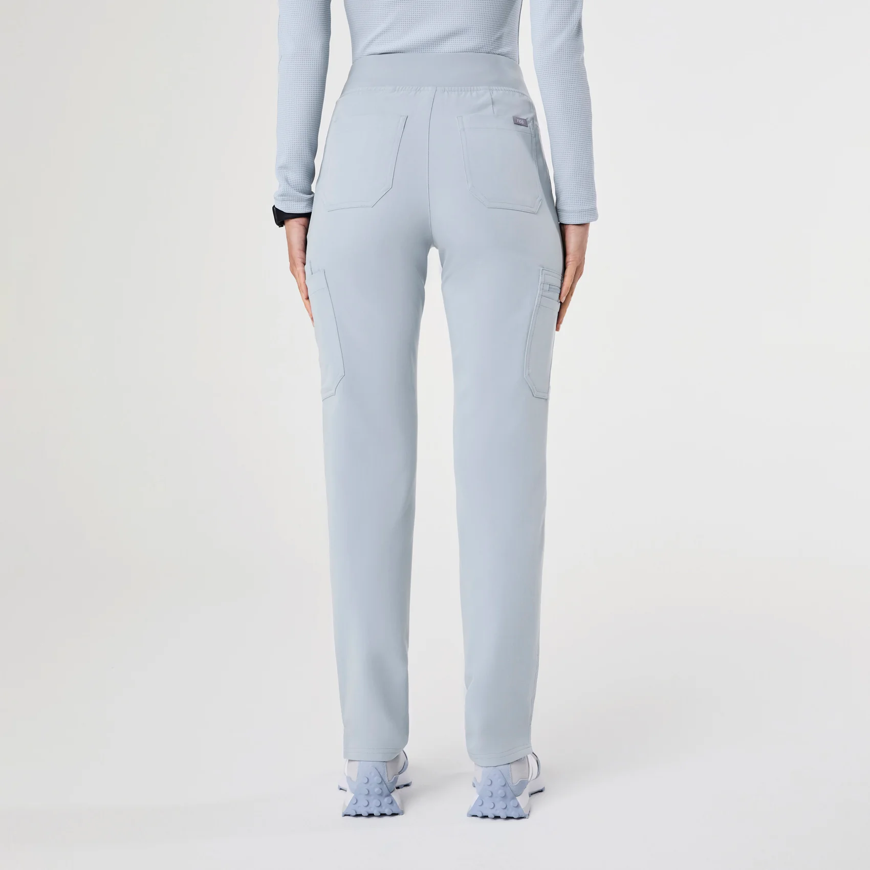 women's Dusty Blue High Waisted Yola - Tall Skinny Scrub Pant™ - Image 4