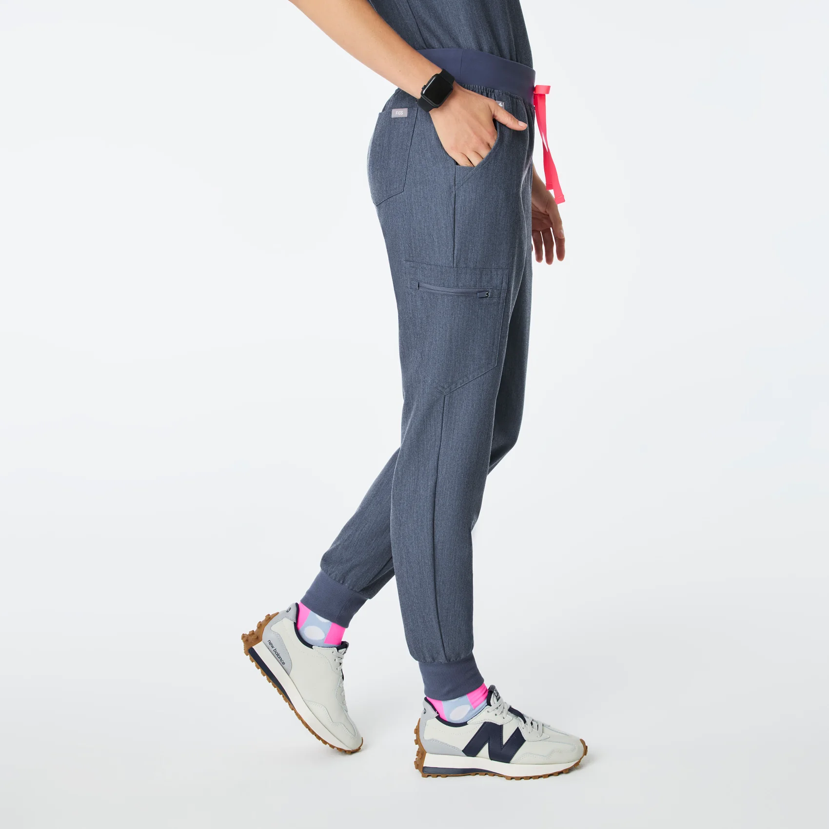women's Heather Denim High Waisted Zamora - Petite Jogger Scrub Pant™ - Image 3