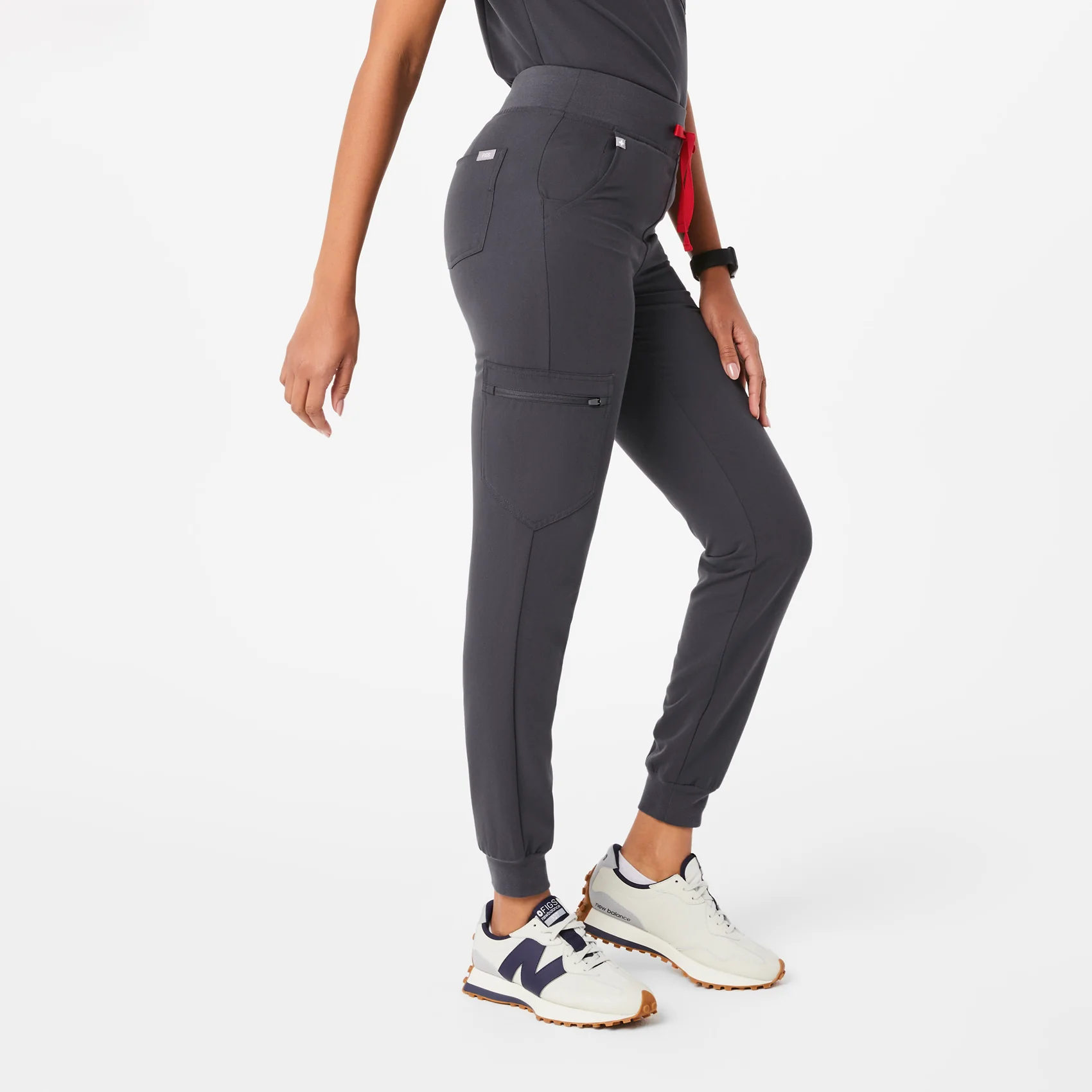 women's Charcoal High Waisted Zamora™ - Tall Jogger Scrub Pants (3XL - 6XL) - Image 3