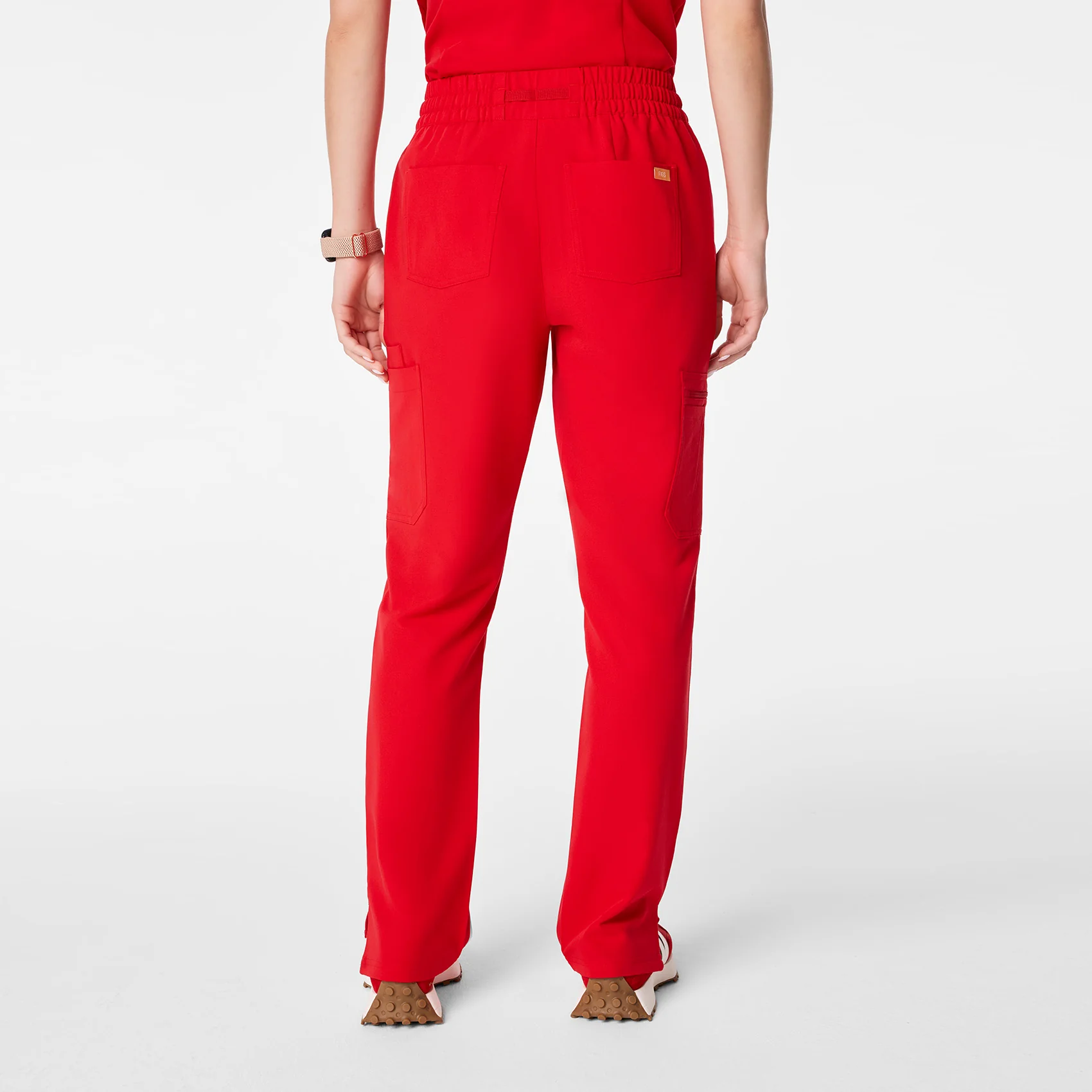 women's Lunar New Year Pop Red High Waisted Dowa - Scrub Pants - Image 4