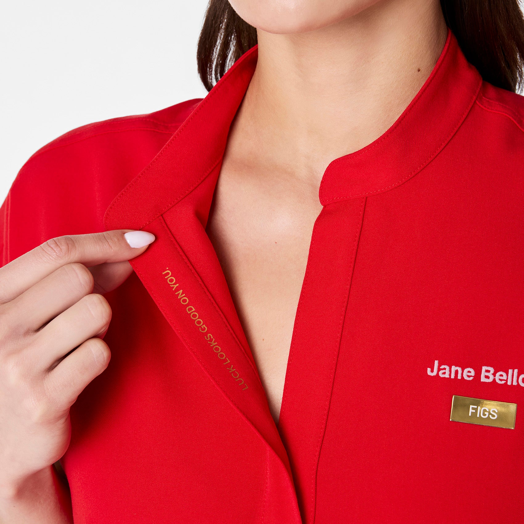 women's Lunar New Year Pop Red Rafaela - Oversized Scrub Top™ - Image 6