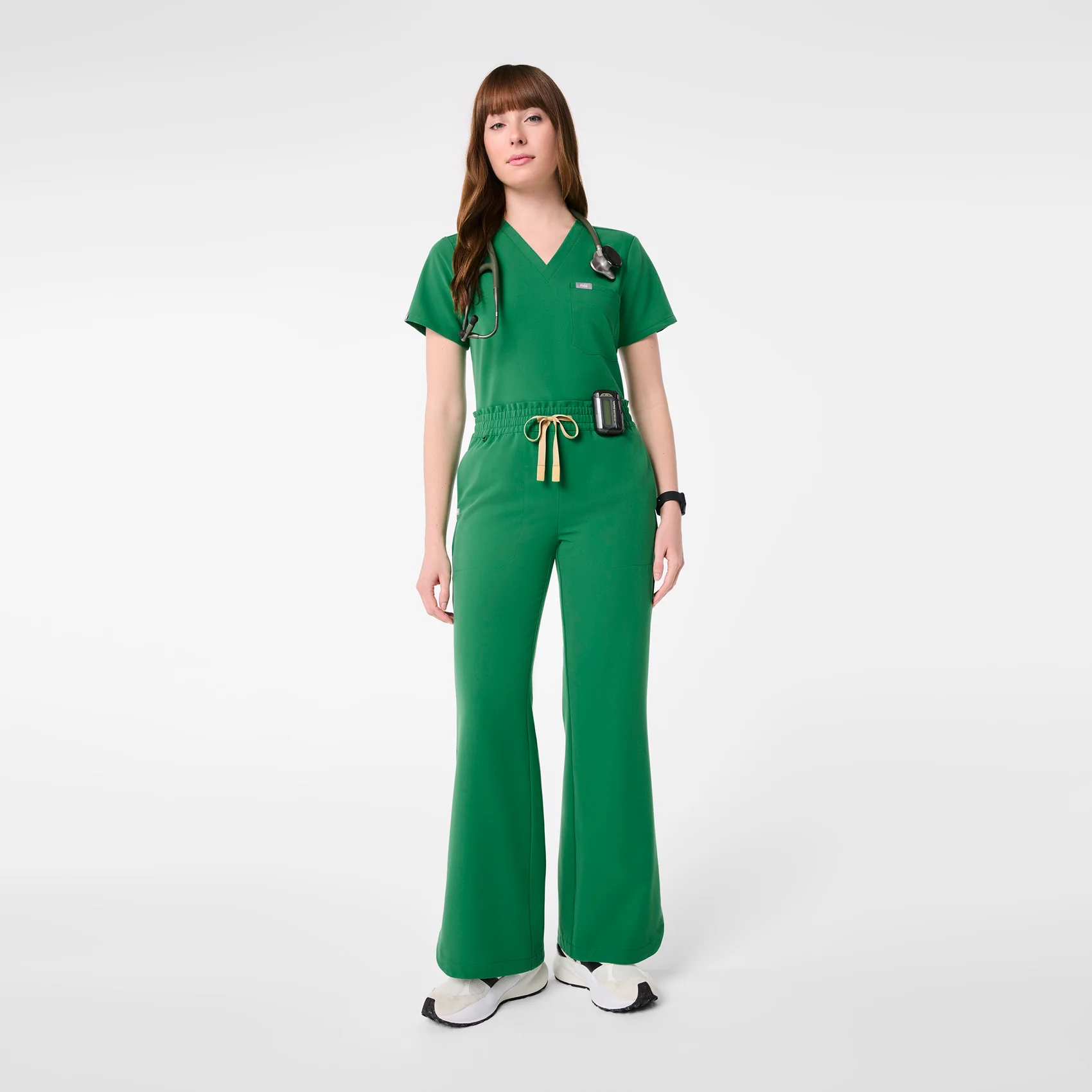 women's Indocyanine Green Marseille Wide Leg - Petite Scrub Pant - Image 3
