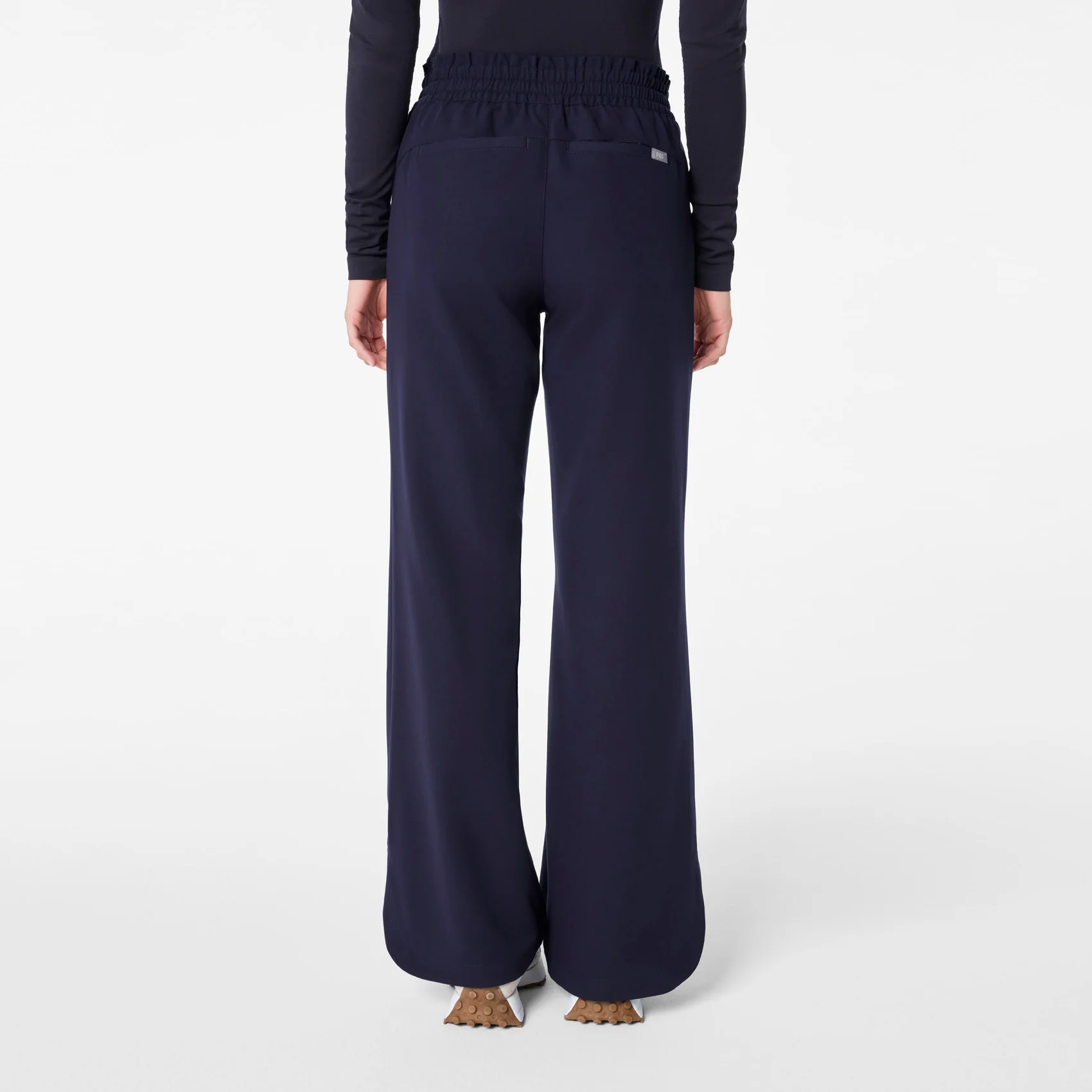 women's Navy Marseille Wide Leg - Tall Scrub Pant - Image 4