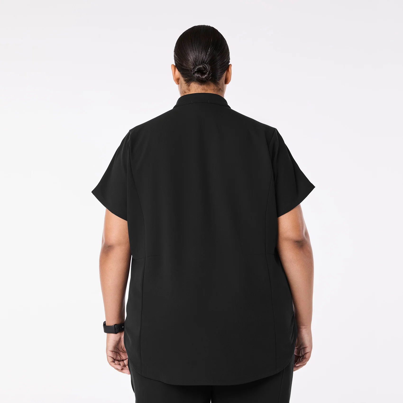 women's Black Montex - Mock Neck Scrub Top (3XL-6XL) - Image 4