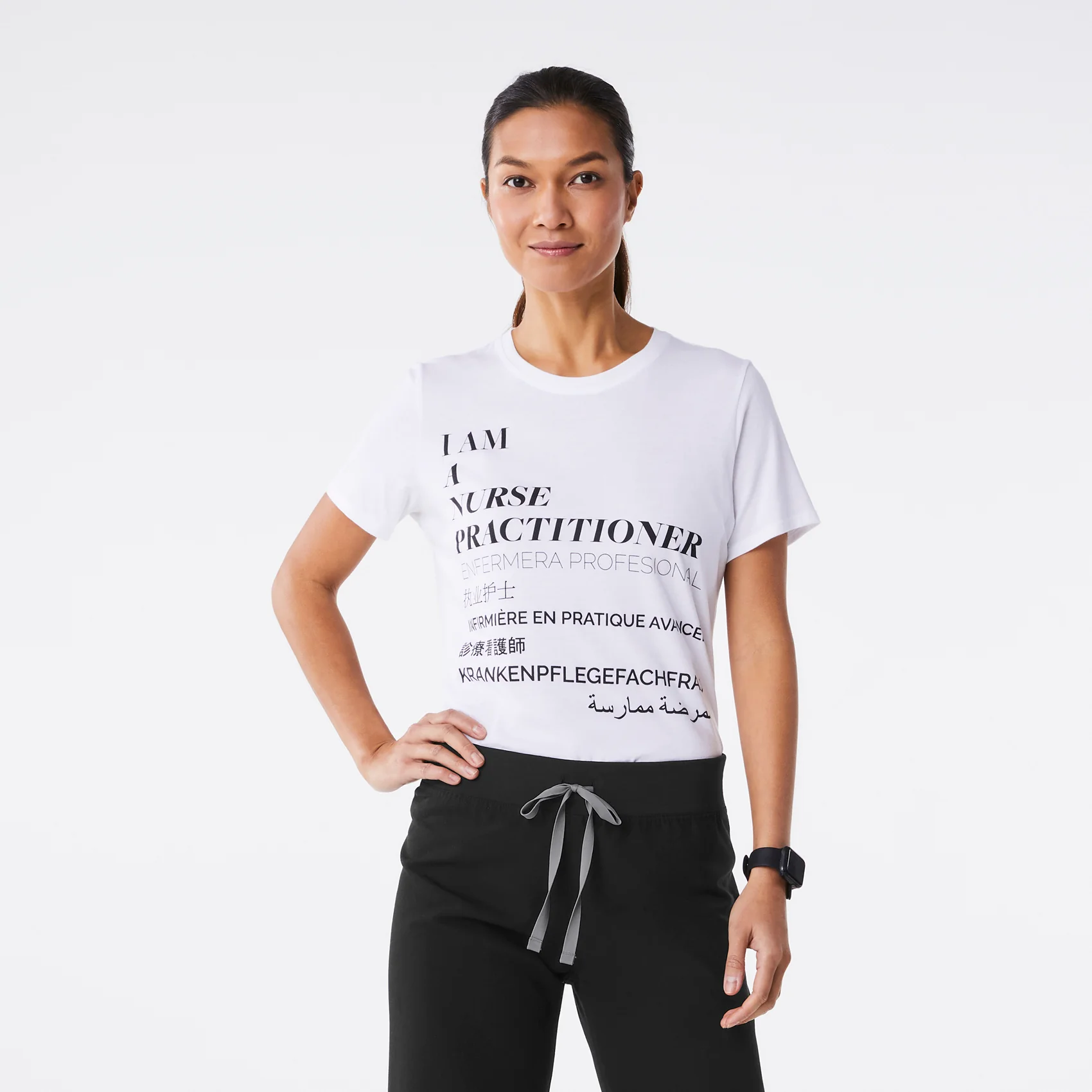women's White Nurse Practitioner Supersoft - Shortsleeve Underscrub