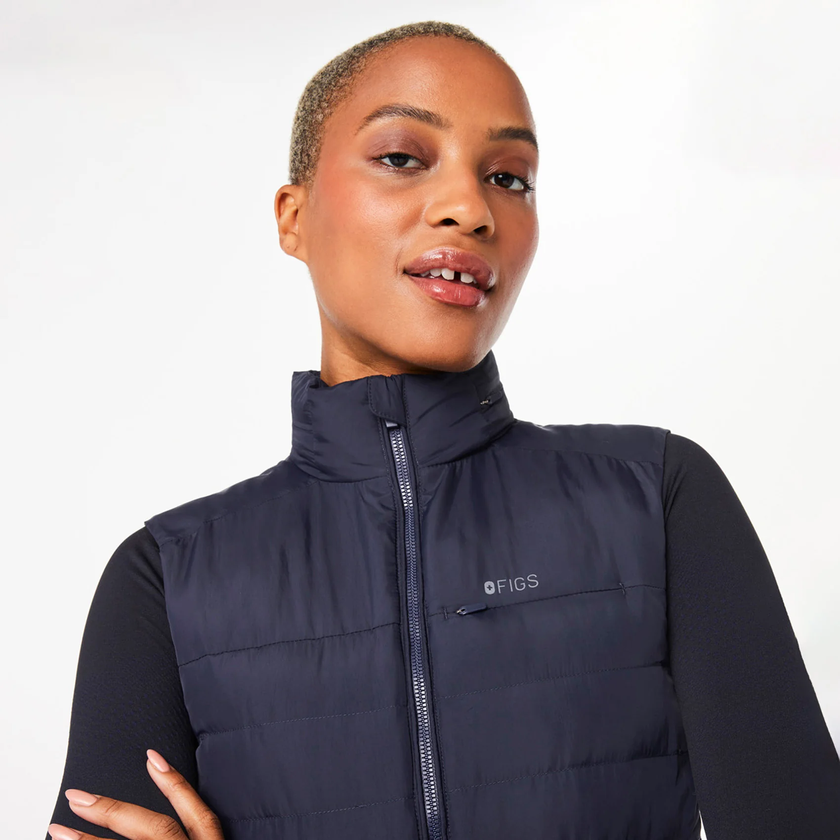 women's Navy On-Shift™ Packable - Puffer Vest - Image 6