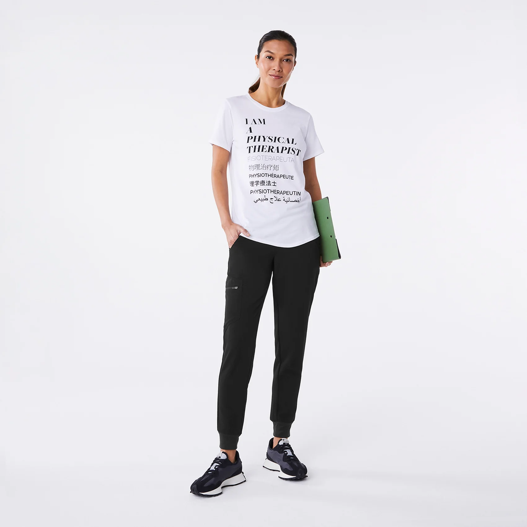 women's White Physical Therapist Supersoft - Shortsleeve Underscrub - Image 2