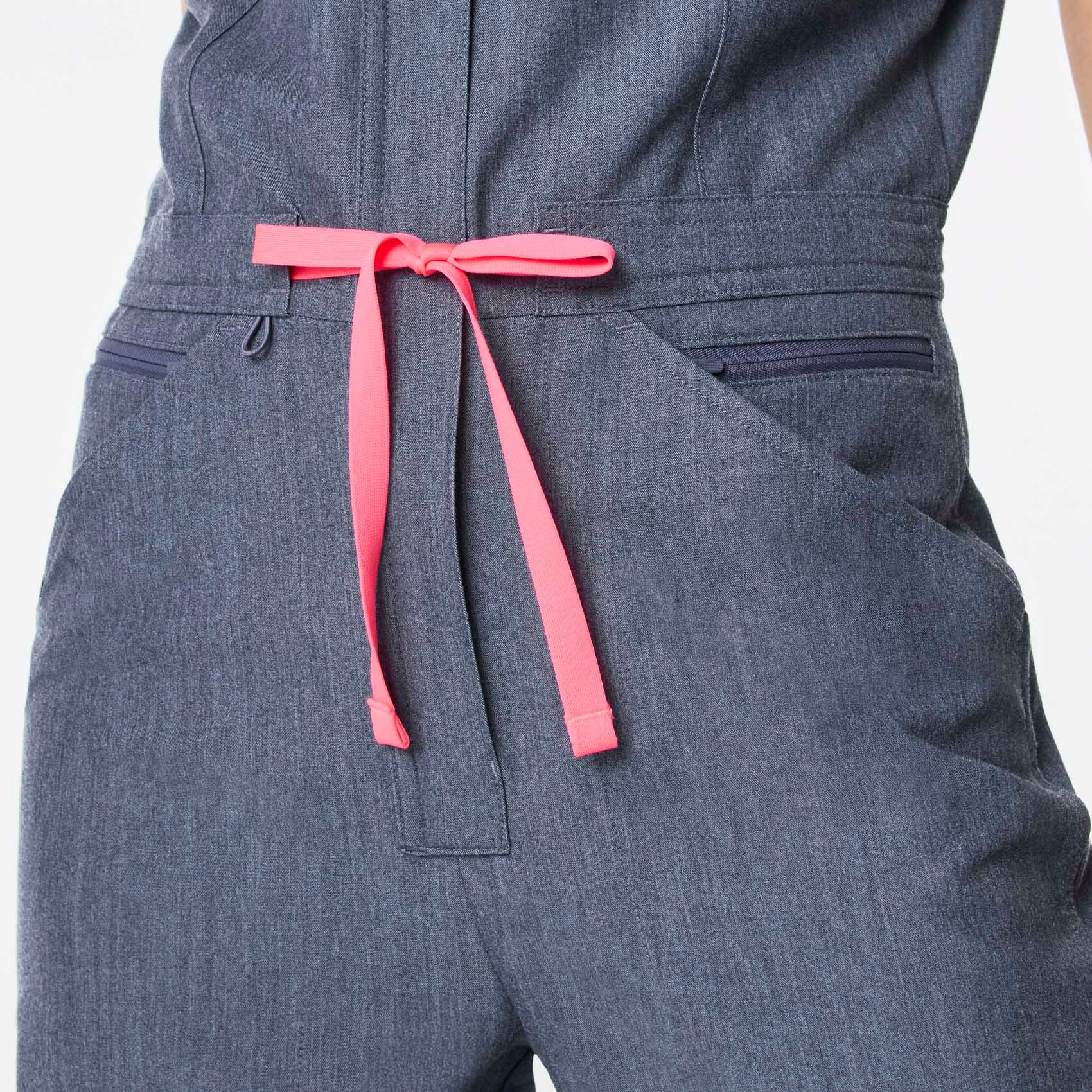 women's Heather Denim Rafaela Cargo Jogger - Petite ScrubJumpsuit™ - Image 6