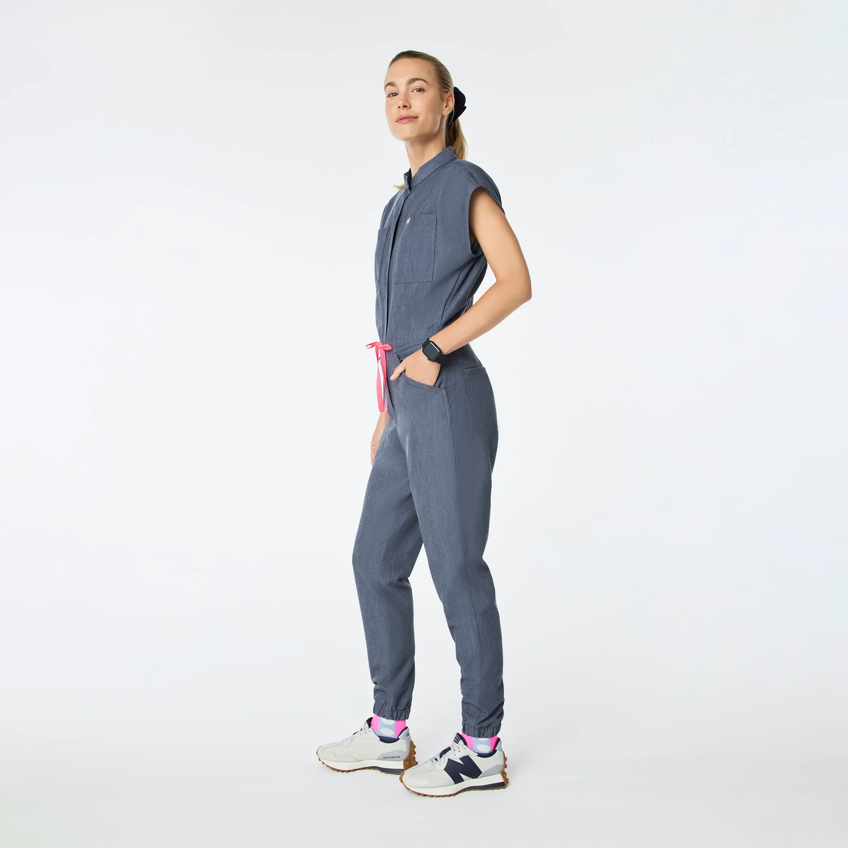 women's Heather Denim Rafaela Cargo Jogger - Tall ScrubJumpsuit™ - Image 3