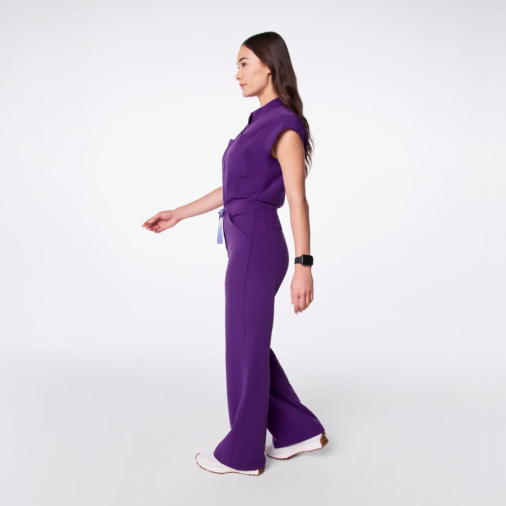 women's Digital Grape Rafaela Wide Leg - ScrubJumpsuit™ - Image 3