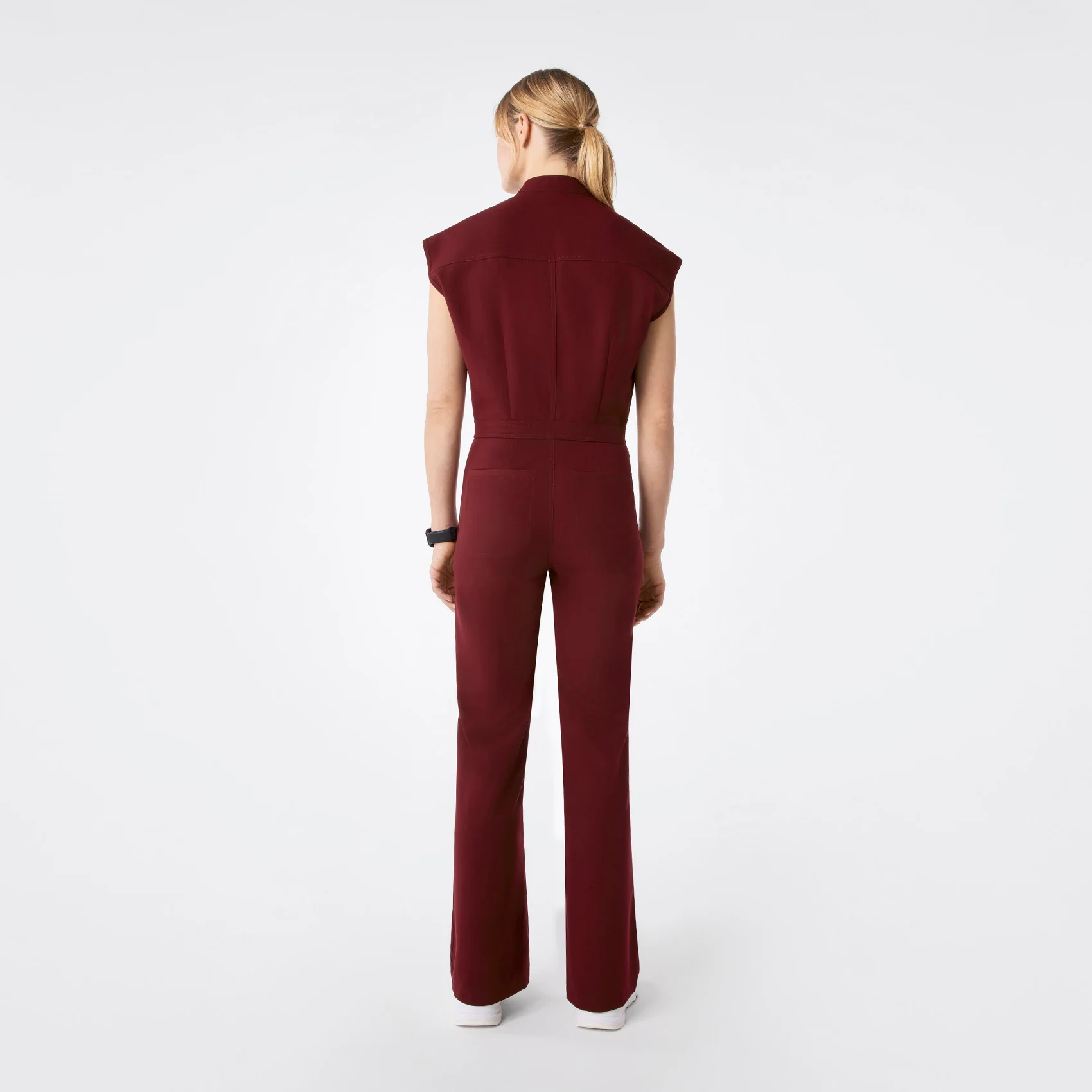 women's Burgundy Rafaela Wide Leg - Tall ScrubJumpsuit™ - Image 2