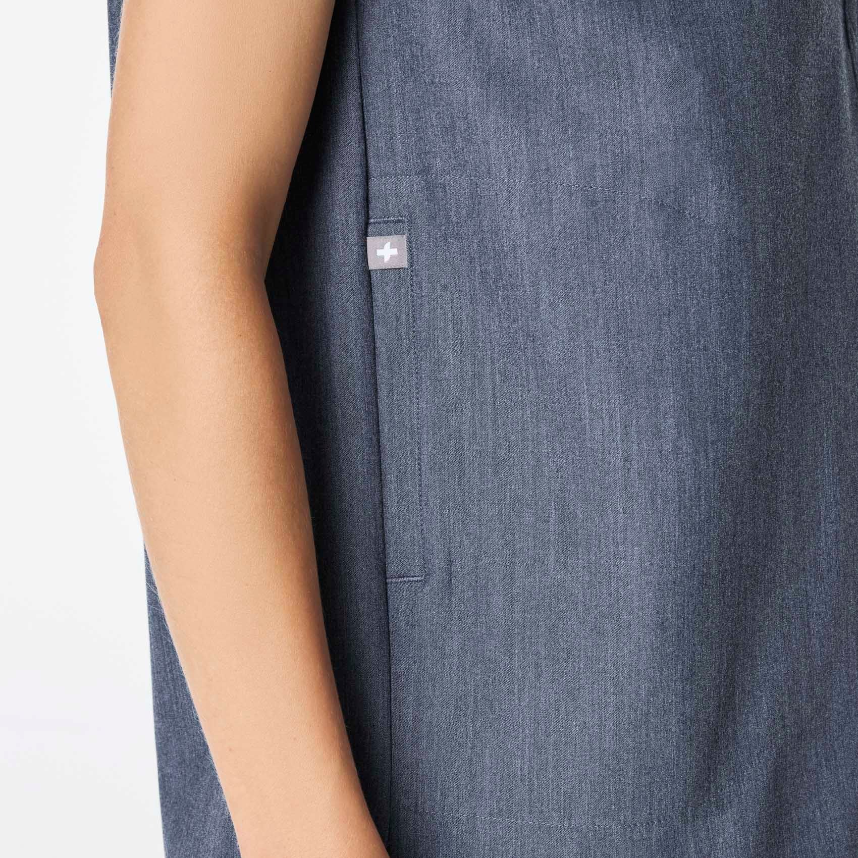 women's Heather Denim Rafaela - Oversized Scrub Top™ - Image 7