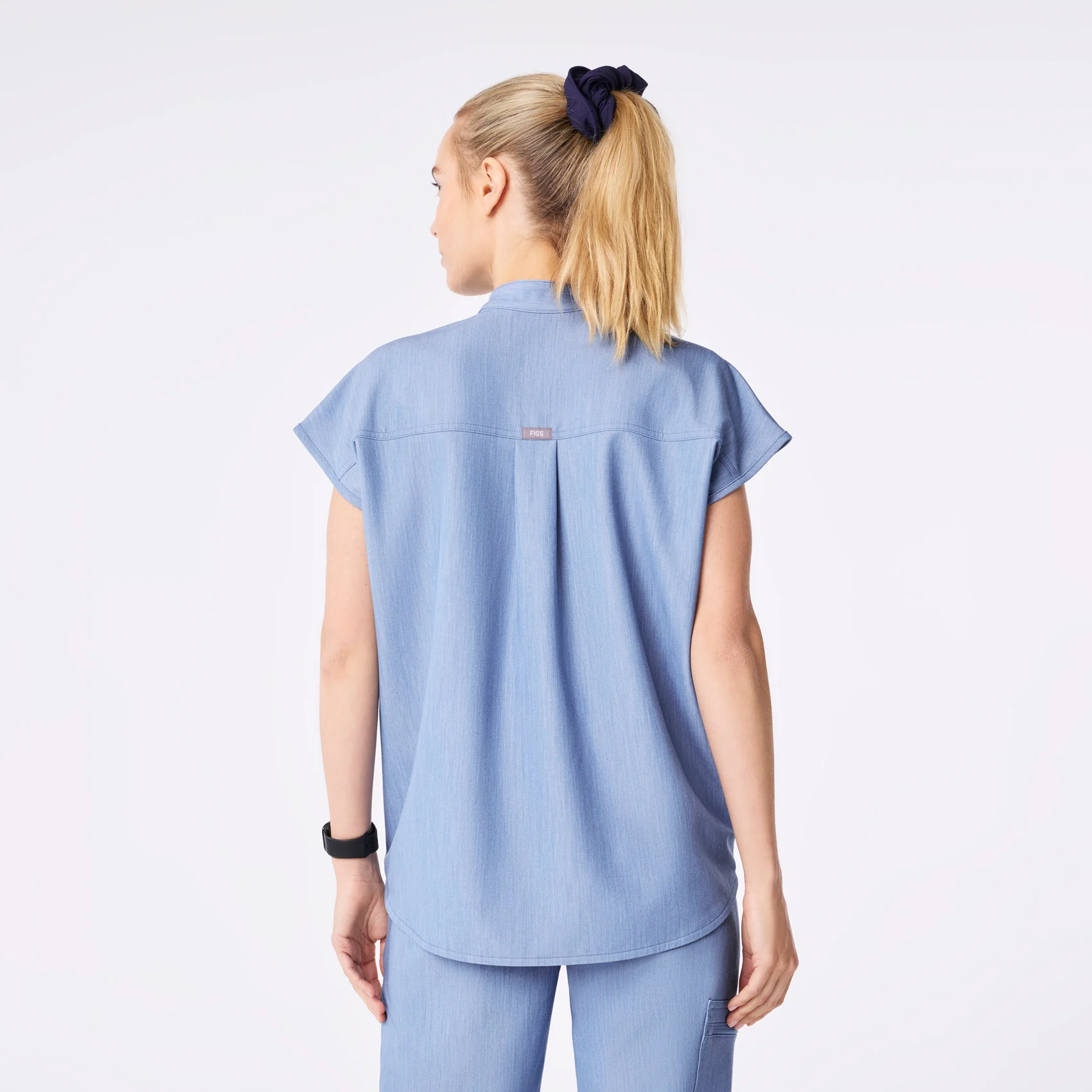 women's Heather Indigo Rafaela - Oversized Scrub Top™ - Image 4