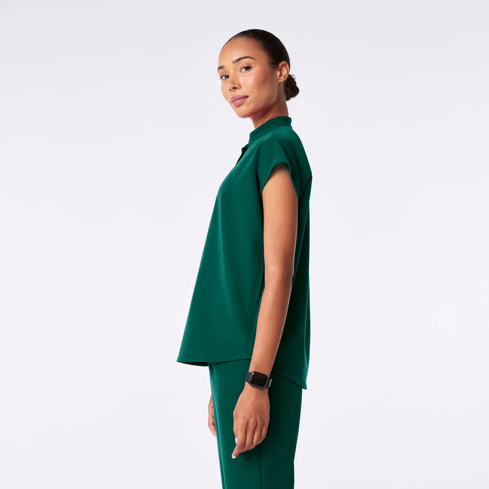women's Hunter Green Rafaela - Oversized Scrub Top™ - Image 3