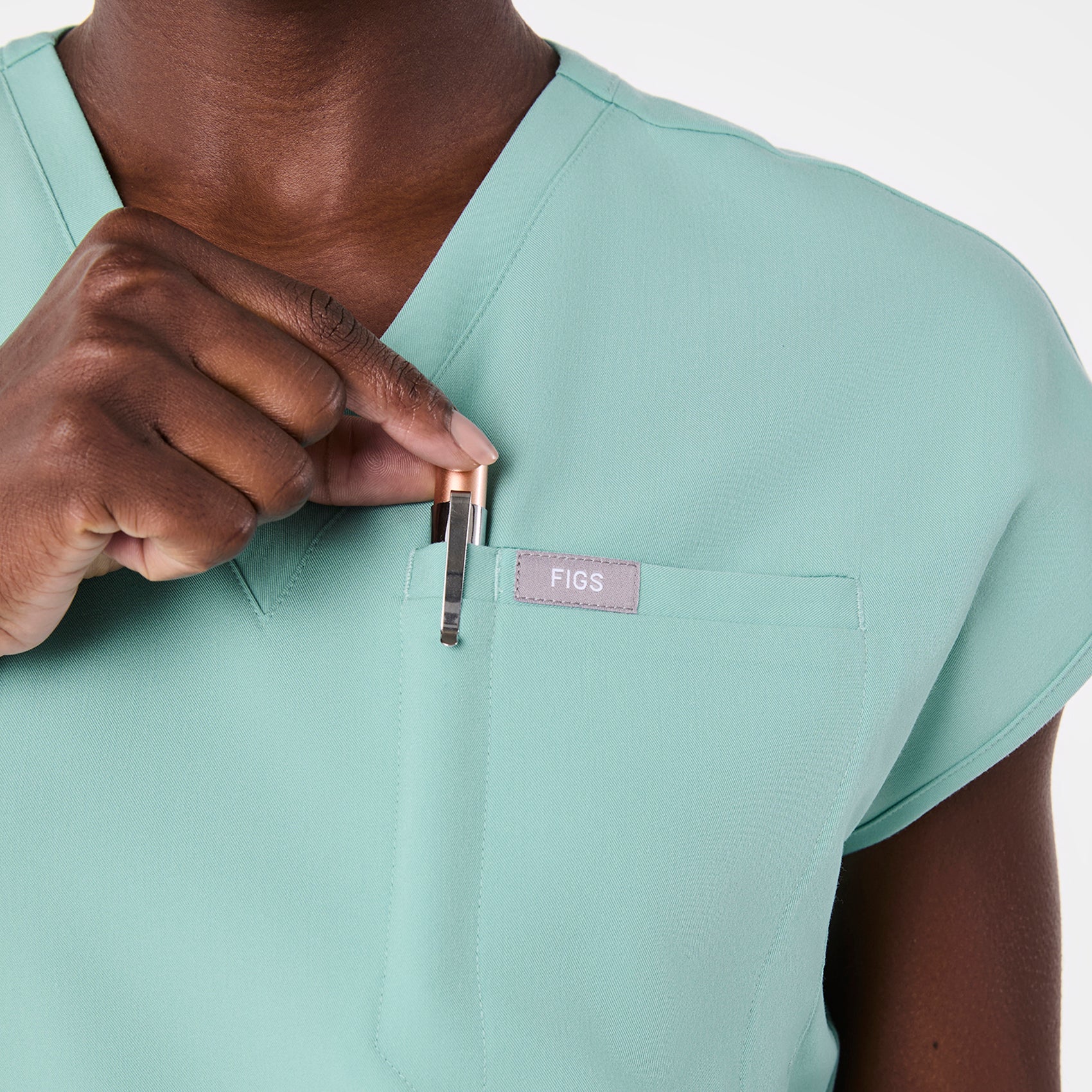 women's Seaglass Raleigh V-Neck - Scrub Top - Image 6