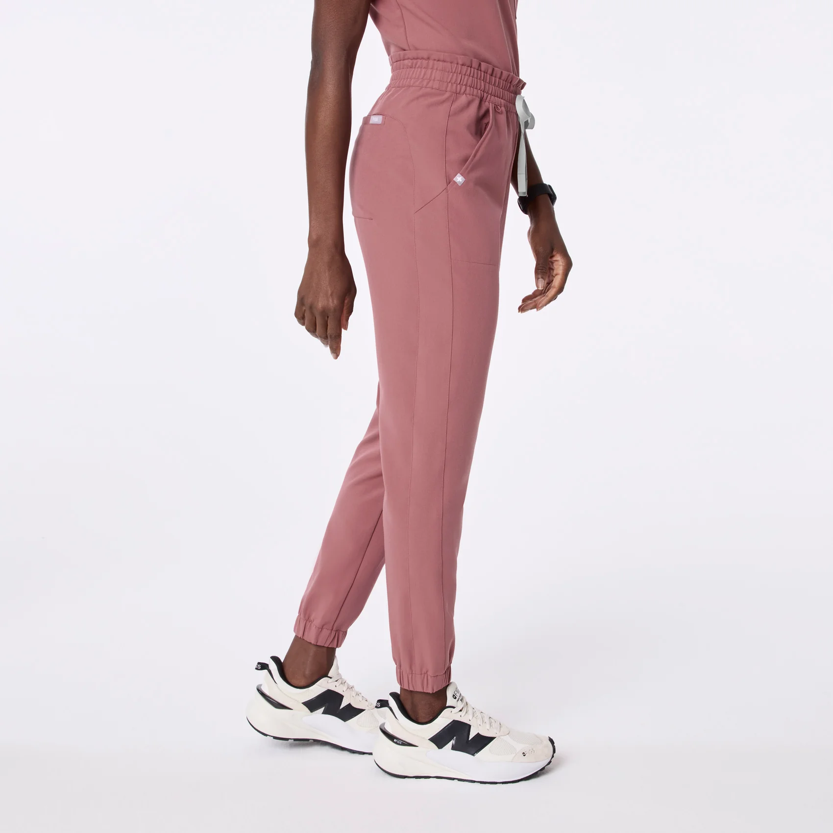 women's Mauve Regina High Waisted Slim Jogger - Tall Scrub Pant - Image 3