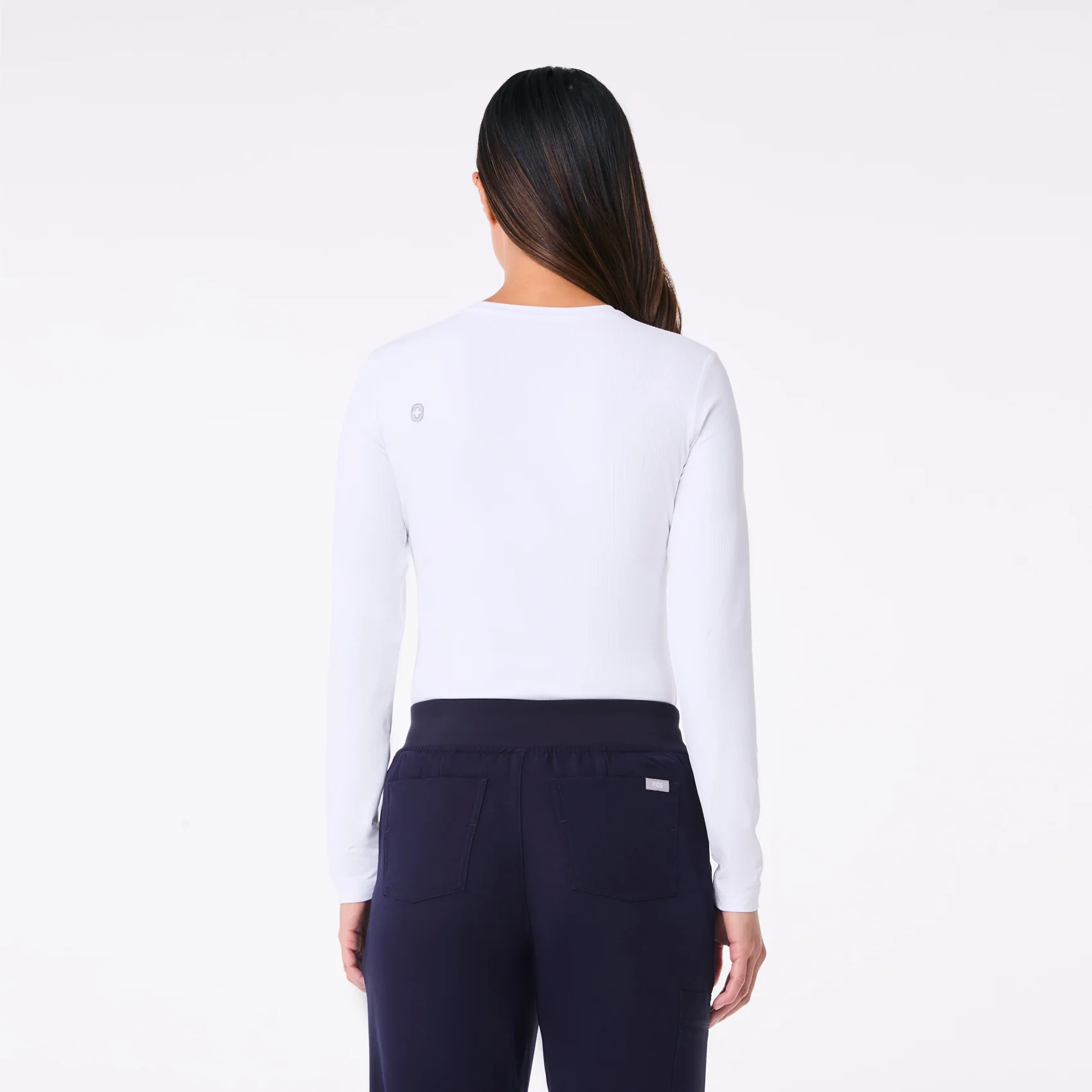 women's White Ribbed - Longsleeve Underscrub - Image 5
