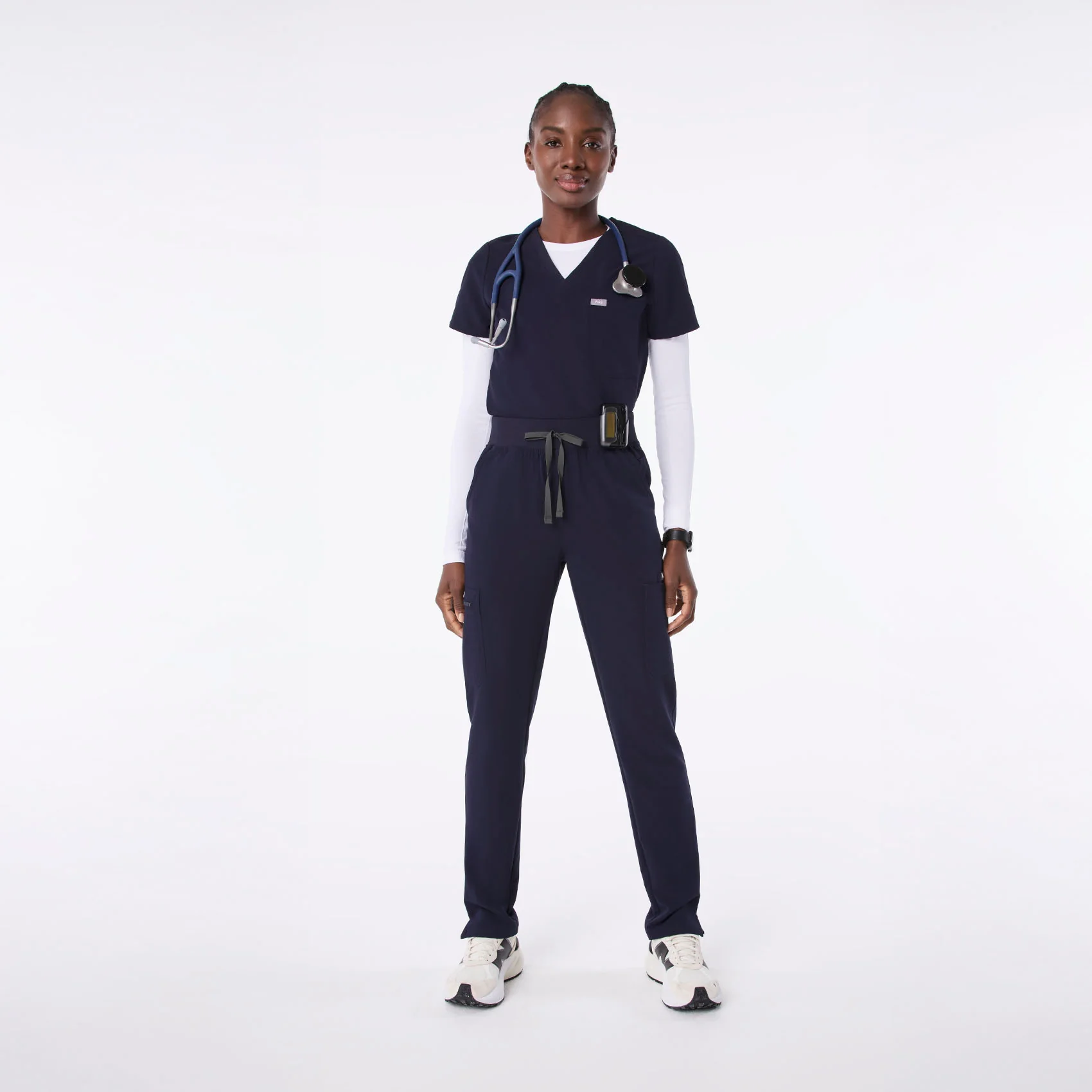 women's White Salta Seamless Cropped - Longsleeve Underscrub - Image 2