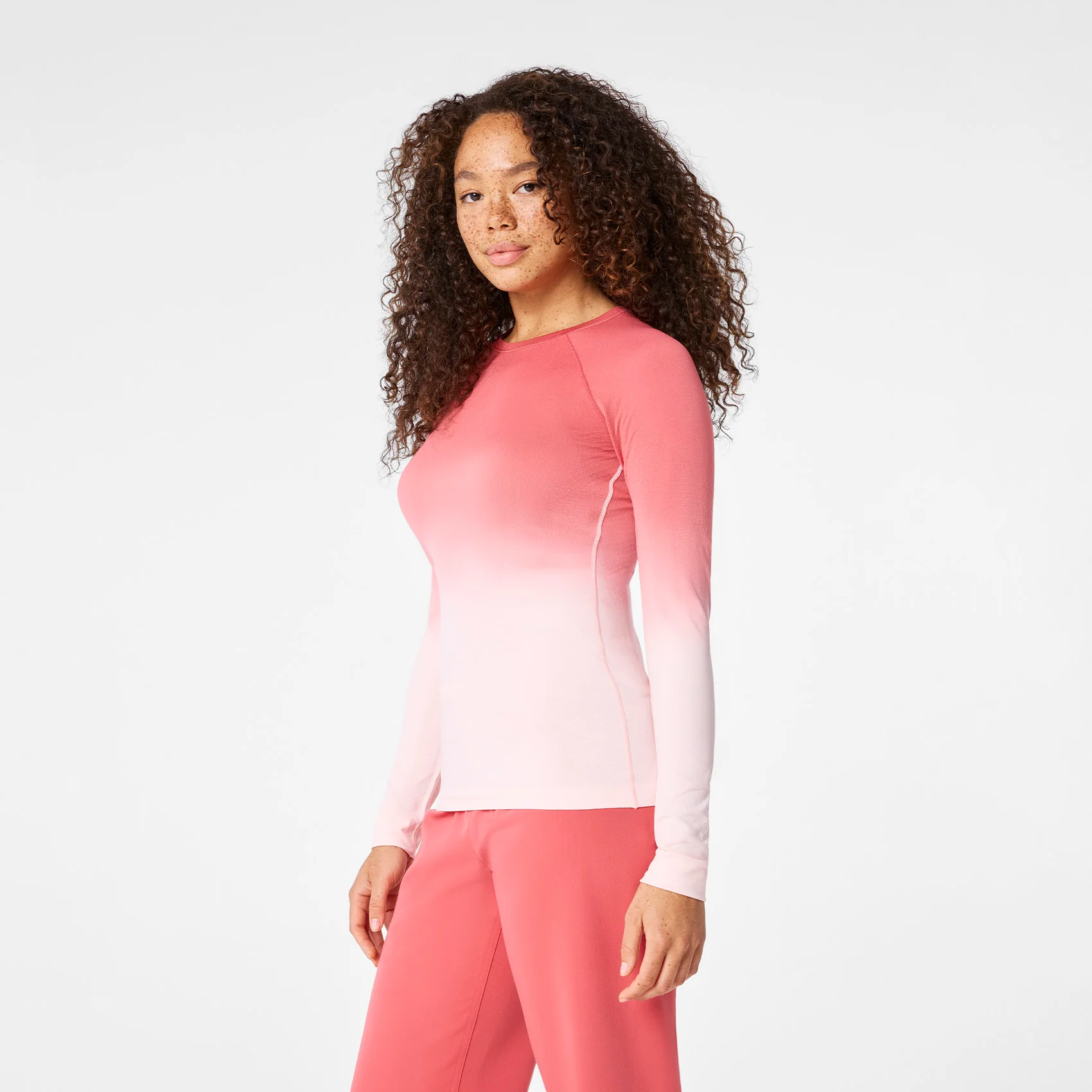 women's Pulmonary Pink Salta Seamless - Longsleeve Underscrub - Image 3
