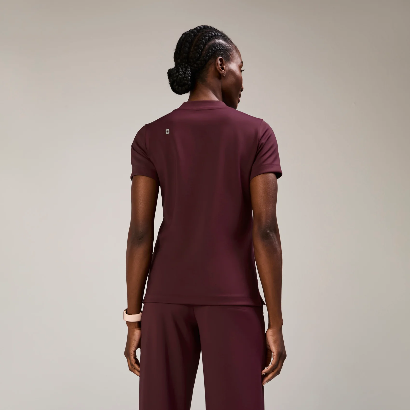 women's Burgundy Sona FORMx Slim V-Neck - Scrub Top™ - Image 4