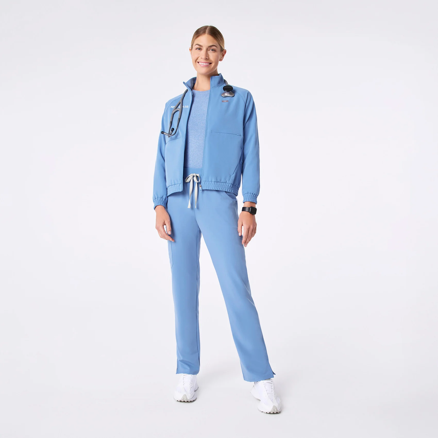 women's Ceil Blue Sydney - Scrub Jacket - Image 2