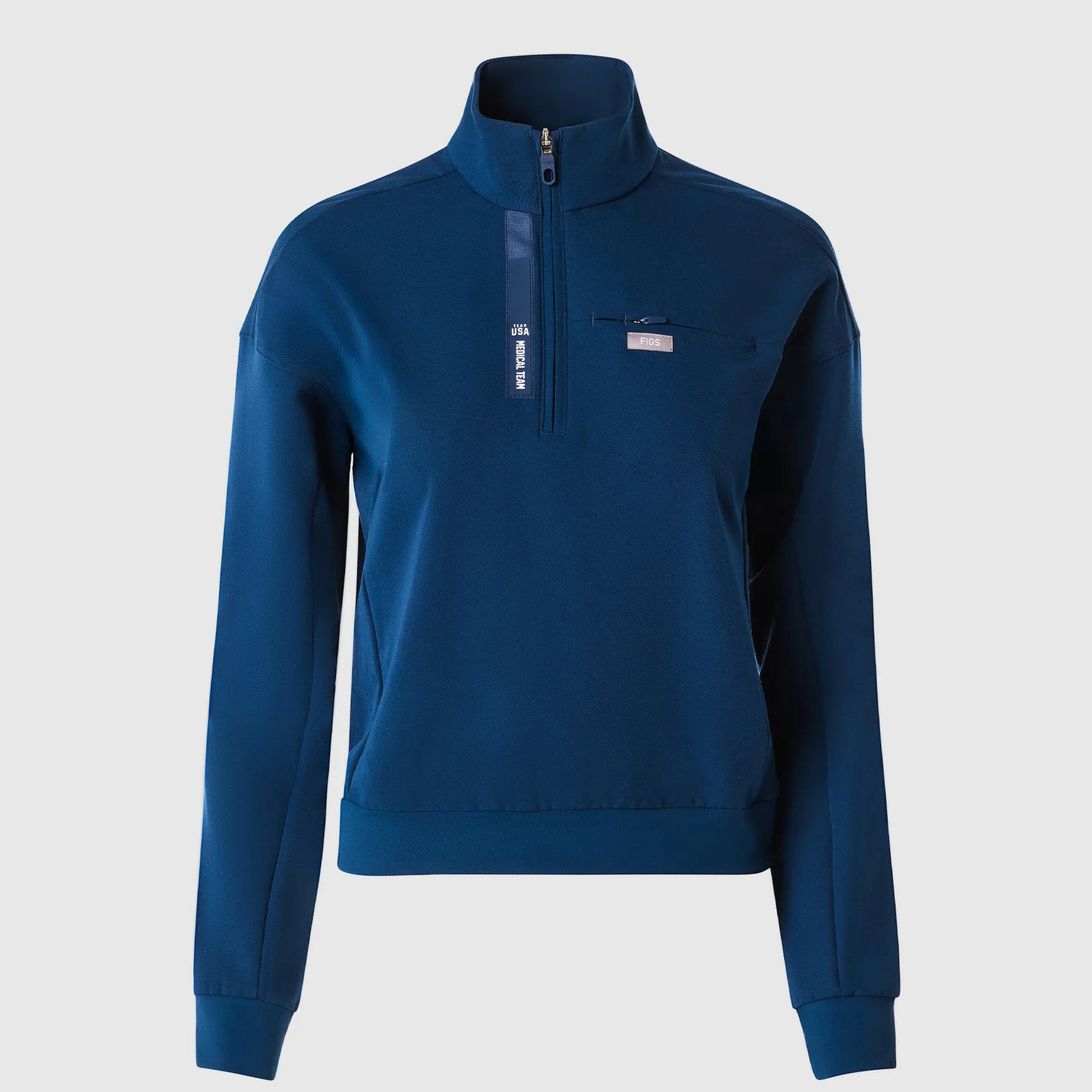 women's Off White FIGS x Team USA Mock Neck Longsleeve - Scrub Top - Image 9
