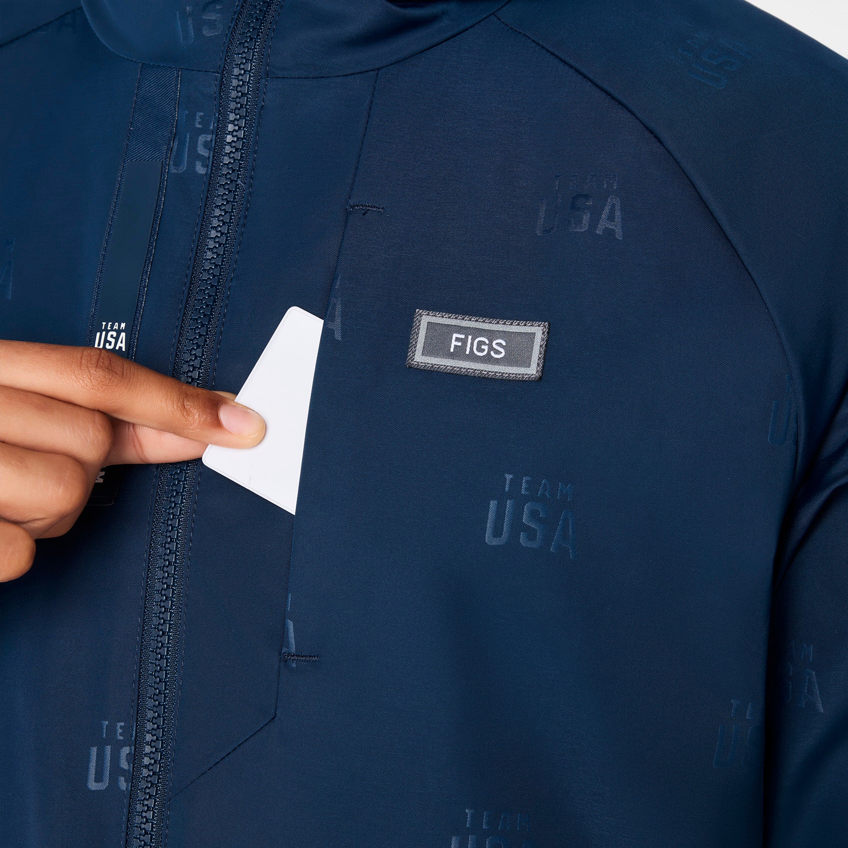 women's Team USA Blue FIGS x Team USA On-Shift Stadium Jacket™ - Image 6