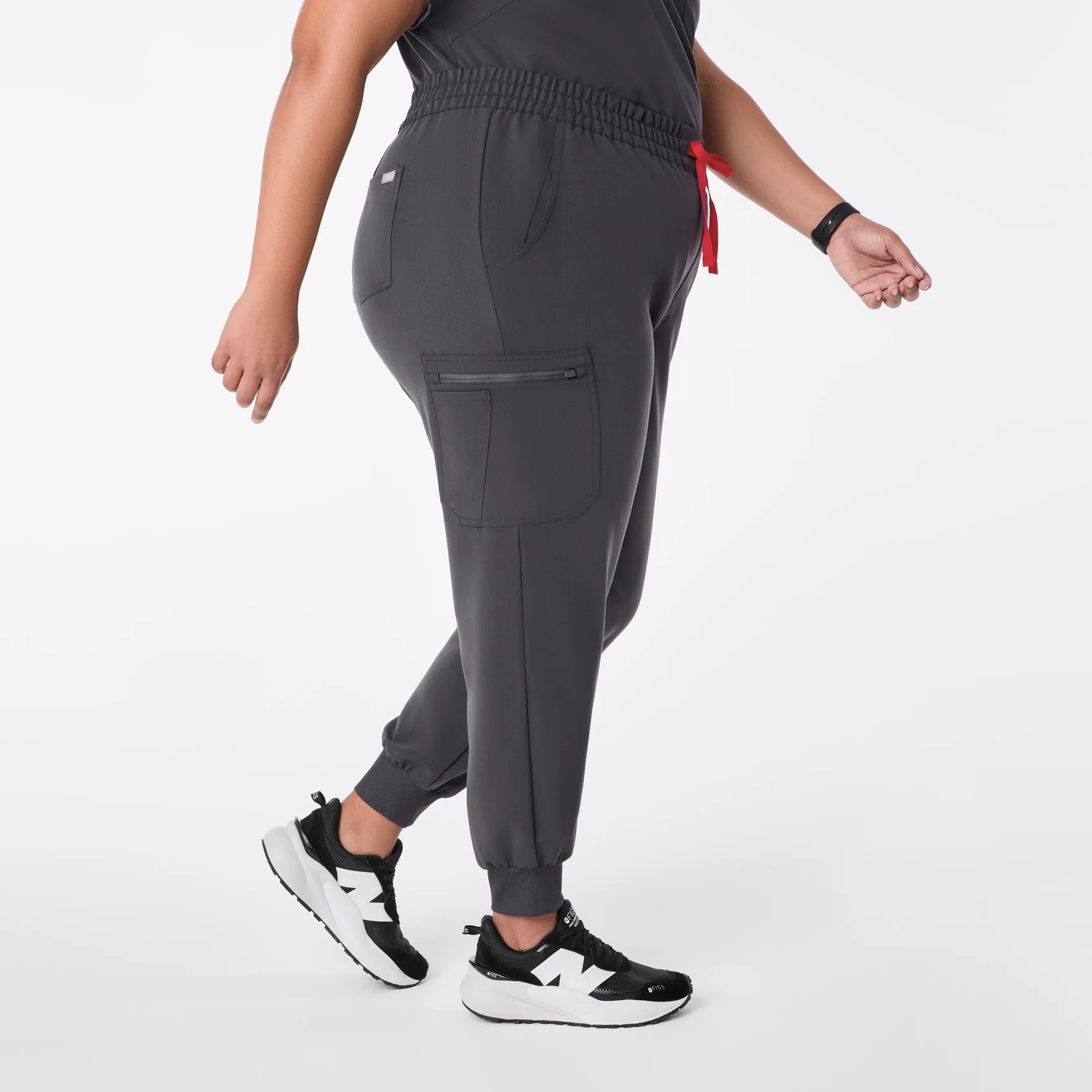 women's Charcoal High Waisted Uman Relaxed - Jogger Scrub Pant (3XL-6XL) - Image 3