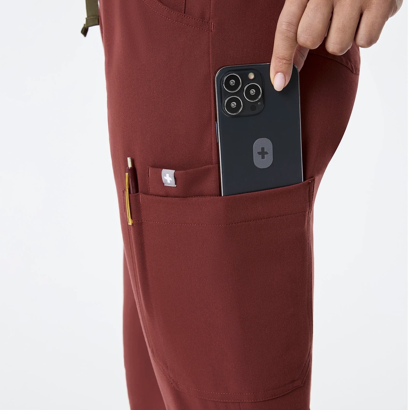 women's Walnut High Waisted Uman Relaxed - Petite Jogger Scrub Pant - Image 8