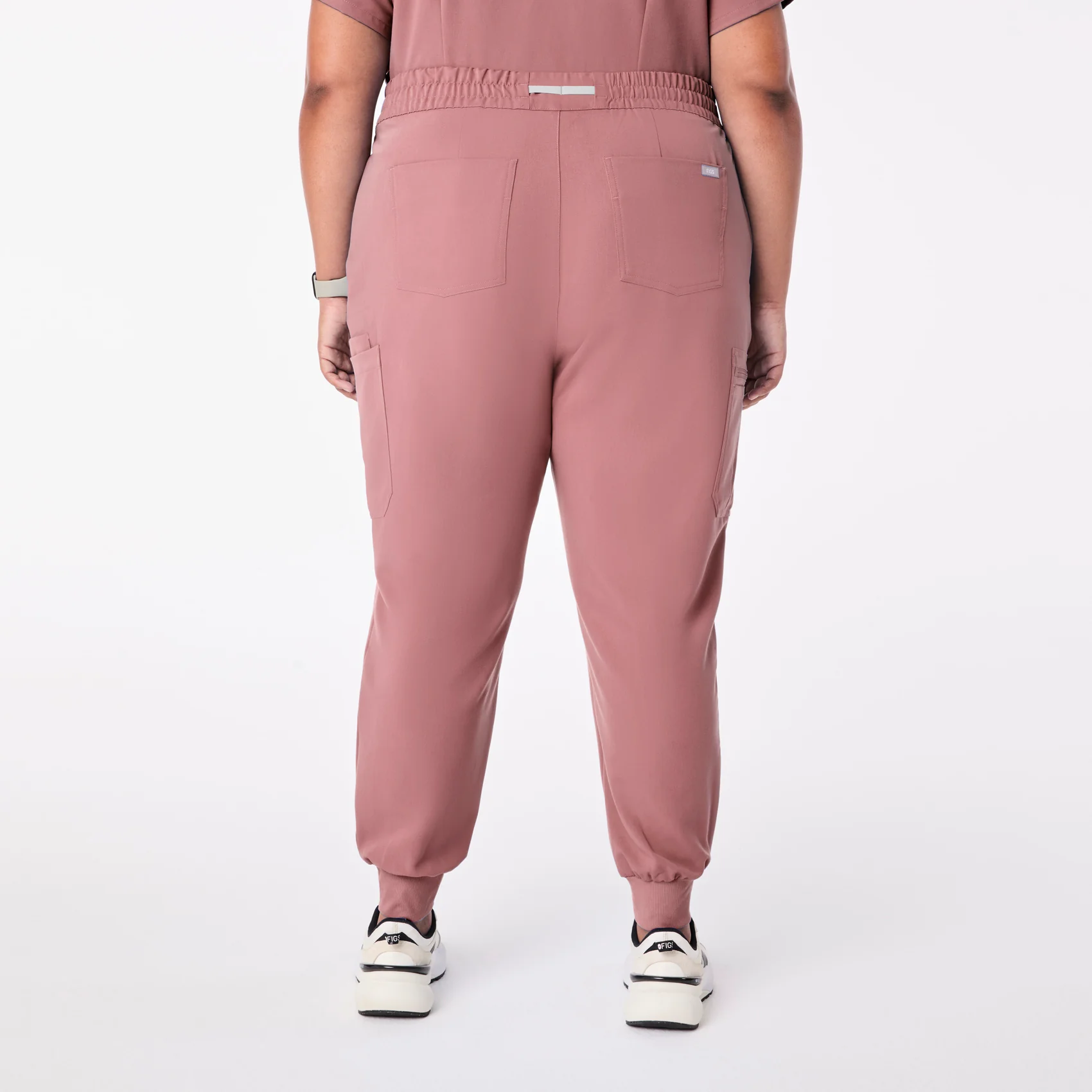women's Mauve High Waisted Uman Relaxed - Tall Jogger Scrub Pant (3XL-6XL) - Image 4