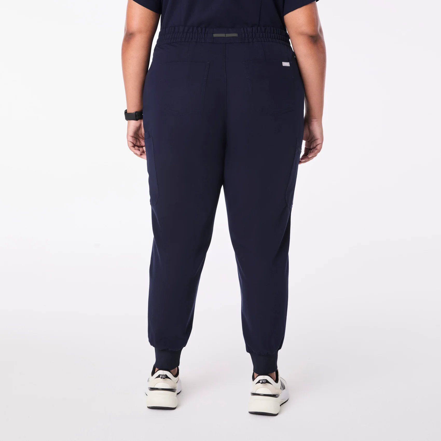 women's Navy High Waisted Uman Relaxed - Tall Jogger Scrub Pant (3XL-6XL) - Image 4