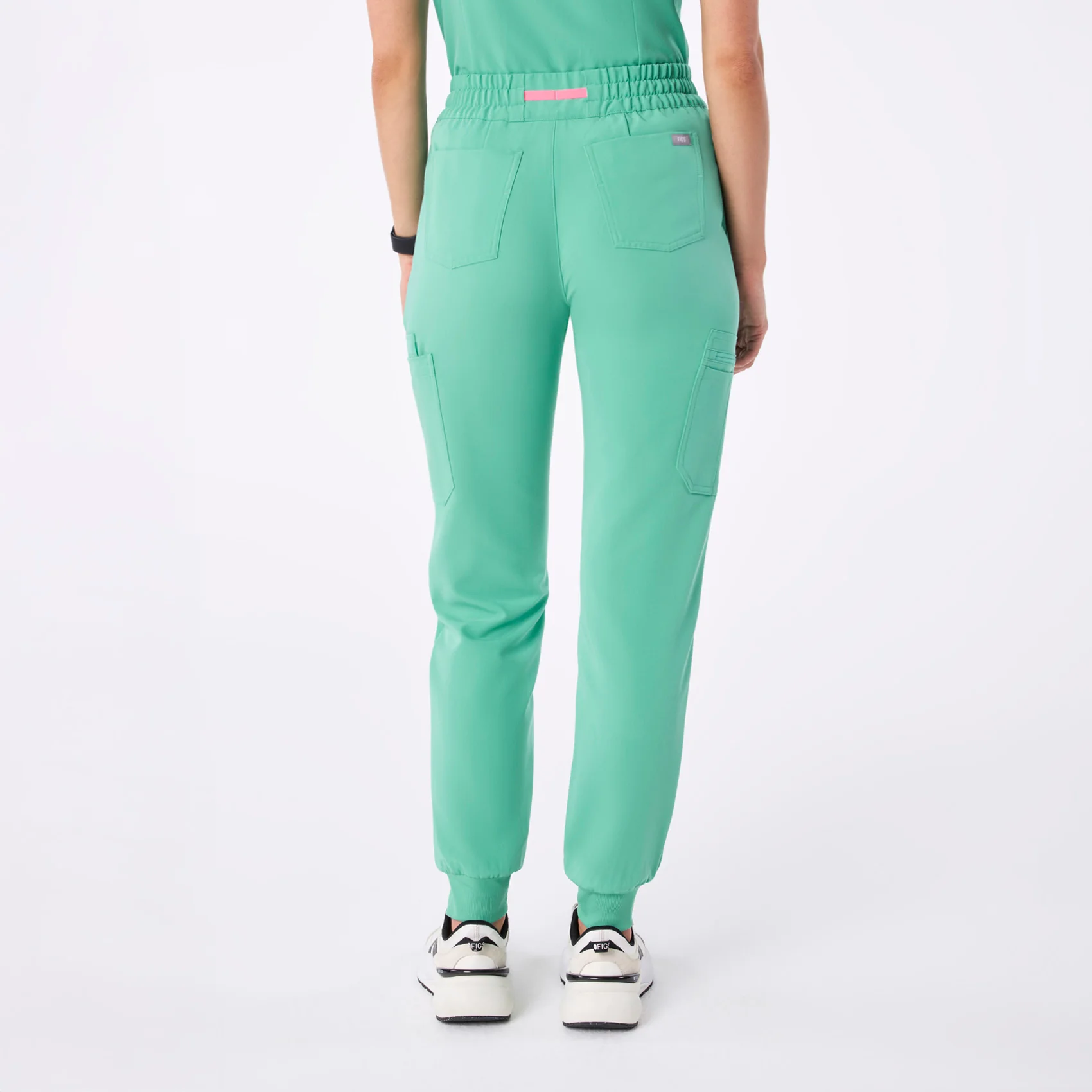 women's Surgical Green Uman Relaxed - Petite Jogger Scrub Pant - Image 4