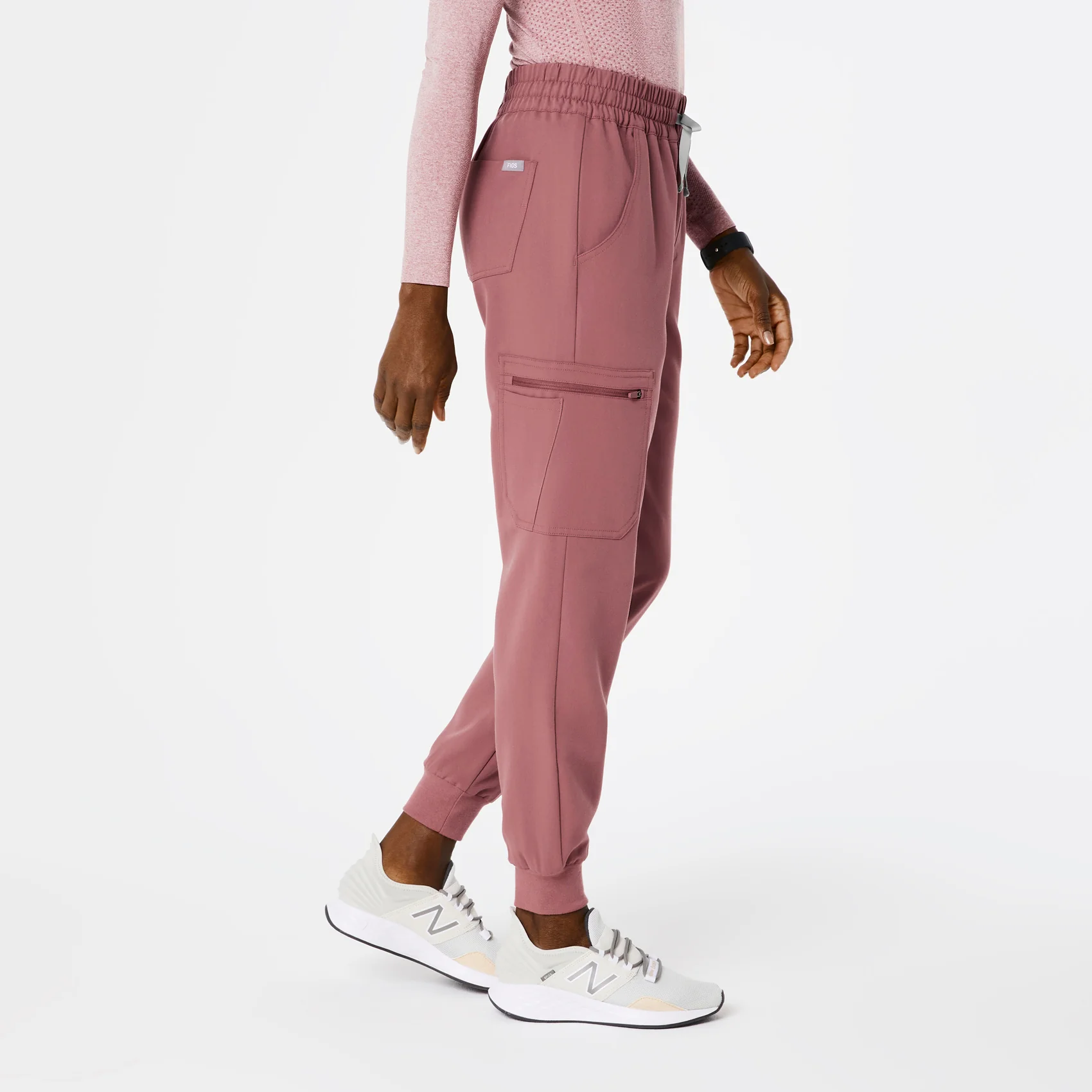 women's Mauve High Waisted Uman Relaxed - Jogger Scrub Pants - Image 3