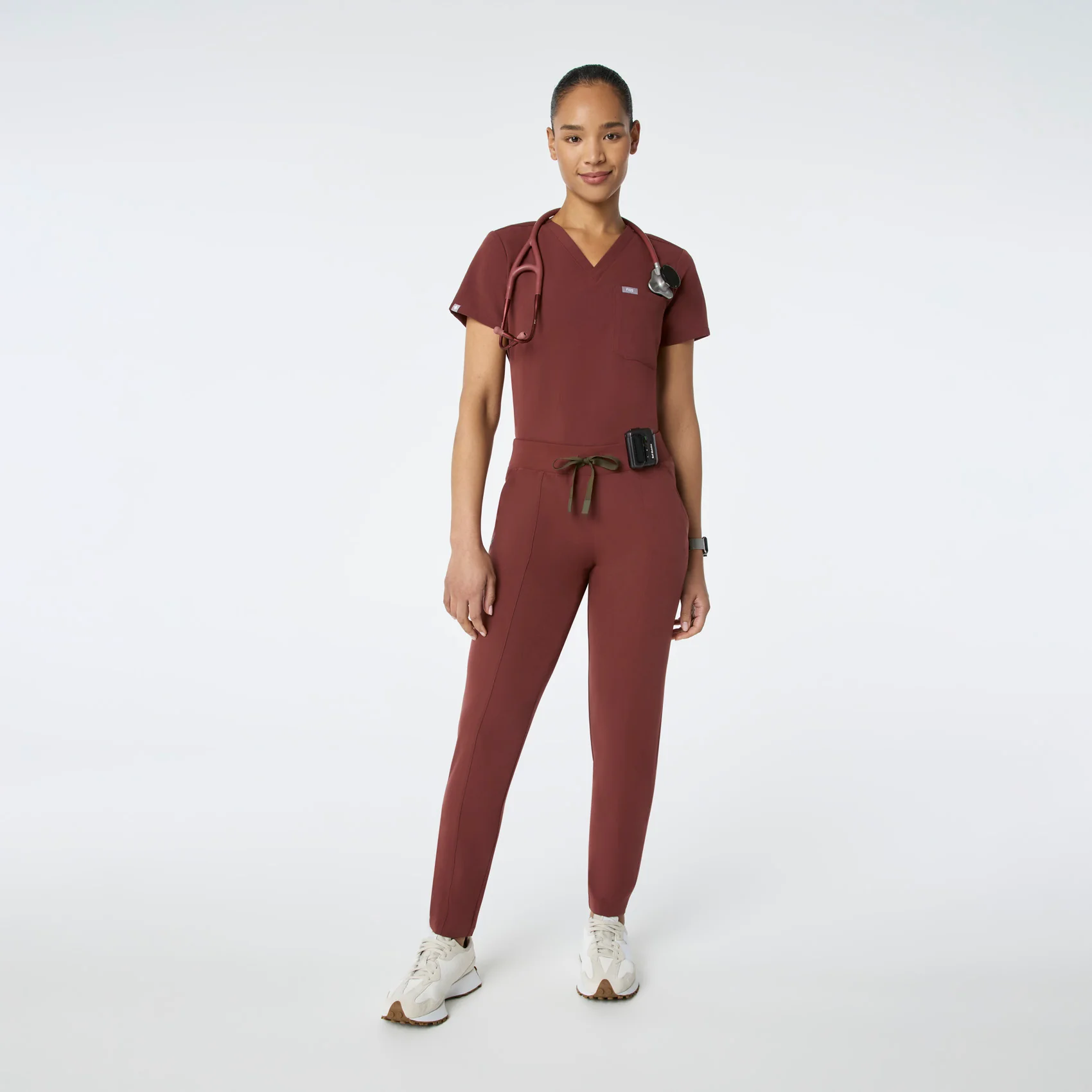 women's Walnut Victoria Slim Tapered - Petite Scrub Pant - Image 2