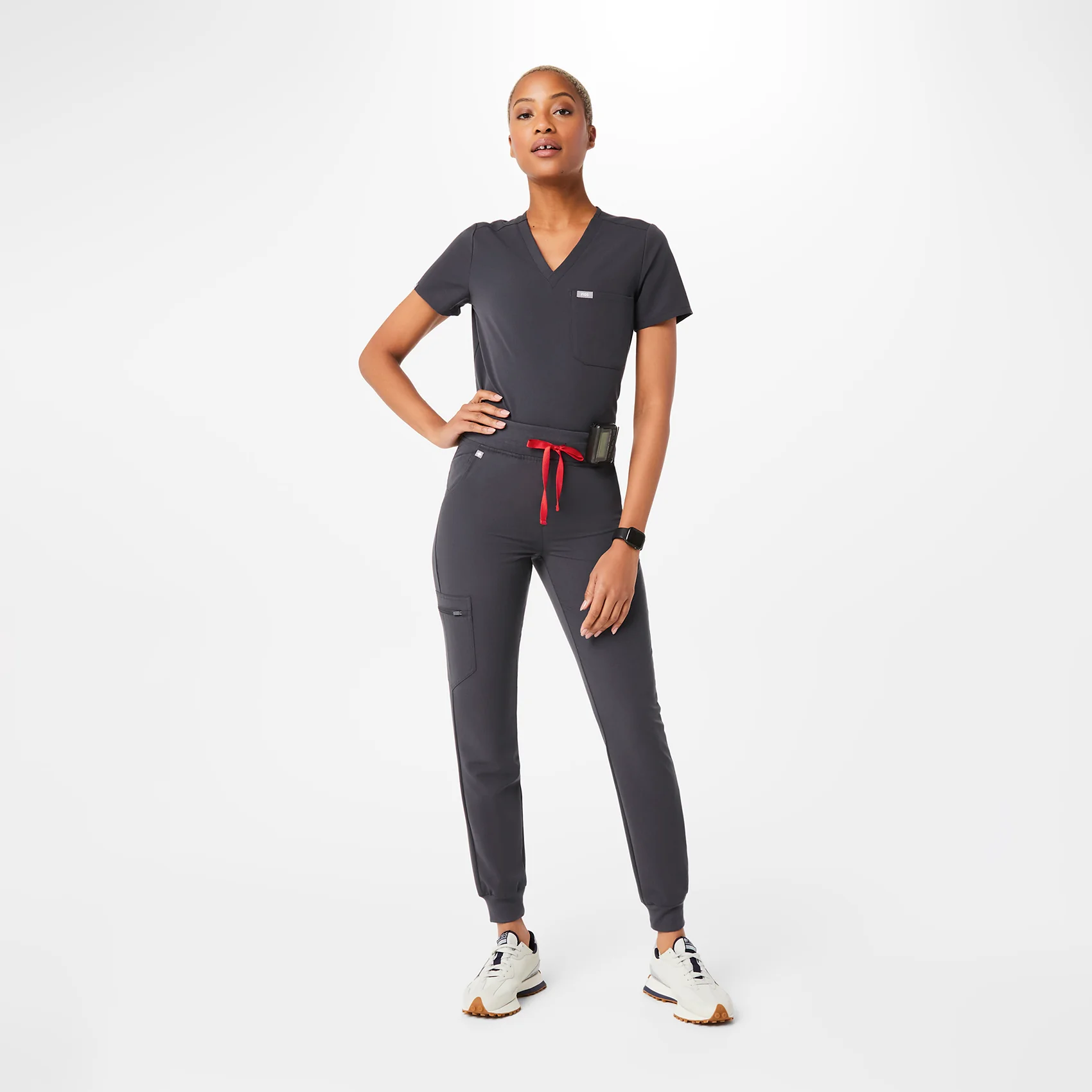 women's Charcoal Zamora™ High Waisted - Tall Jogger Scrub Pants - Image 2