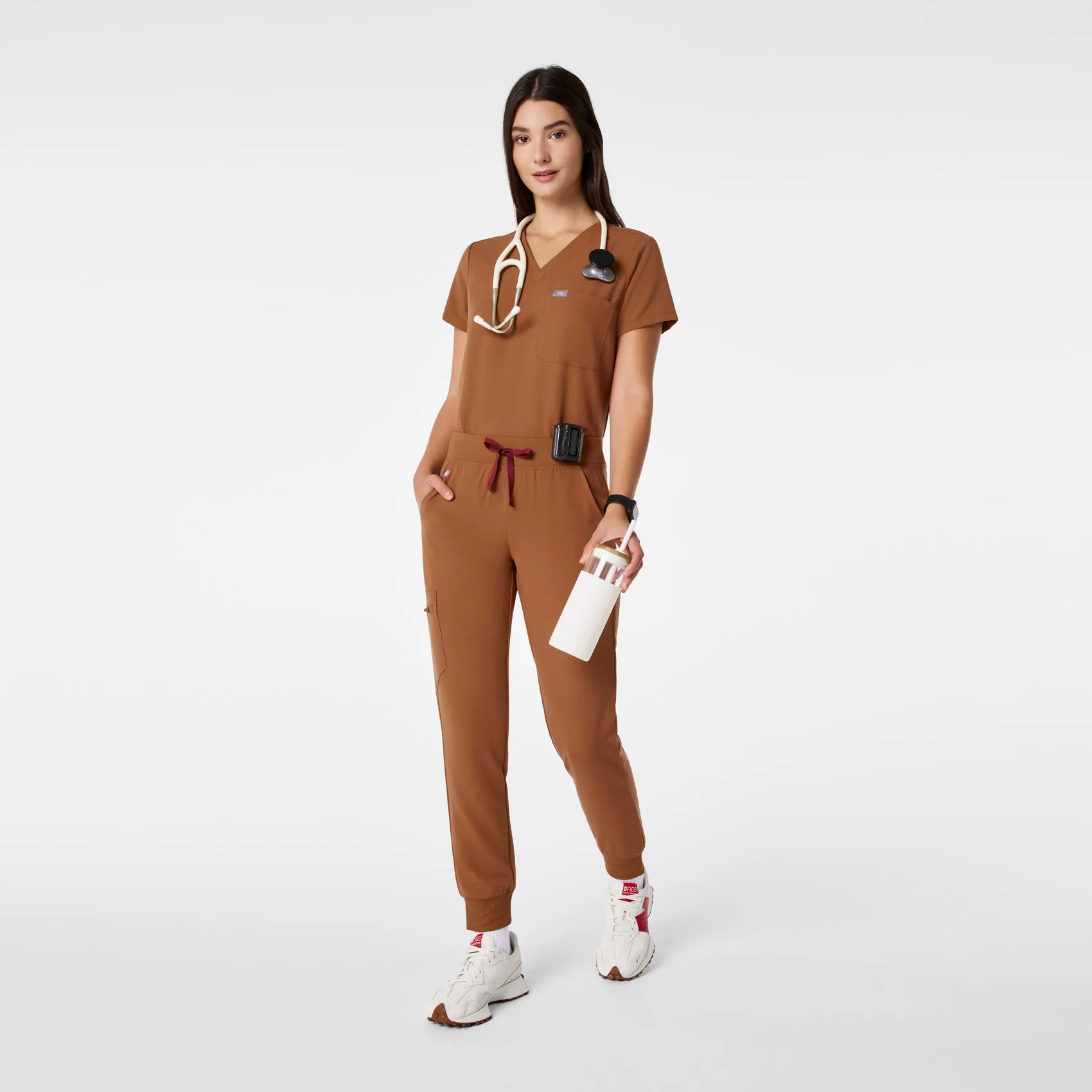 women's Mocha  Zamora - Petite Jogger Scrub Pant™ - Image 2